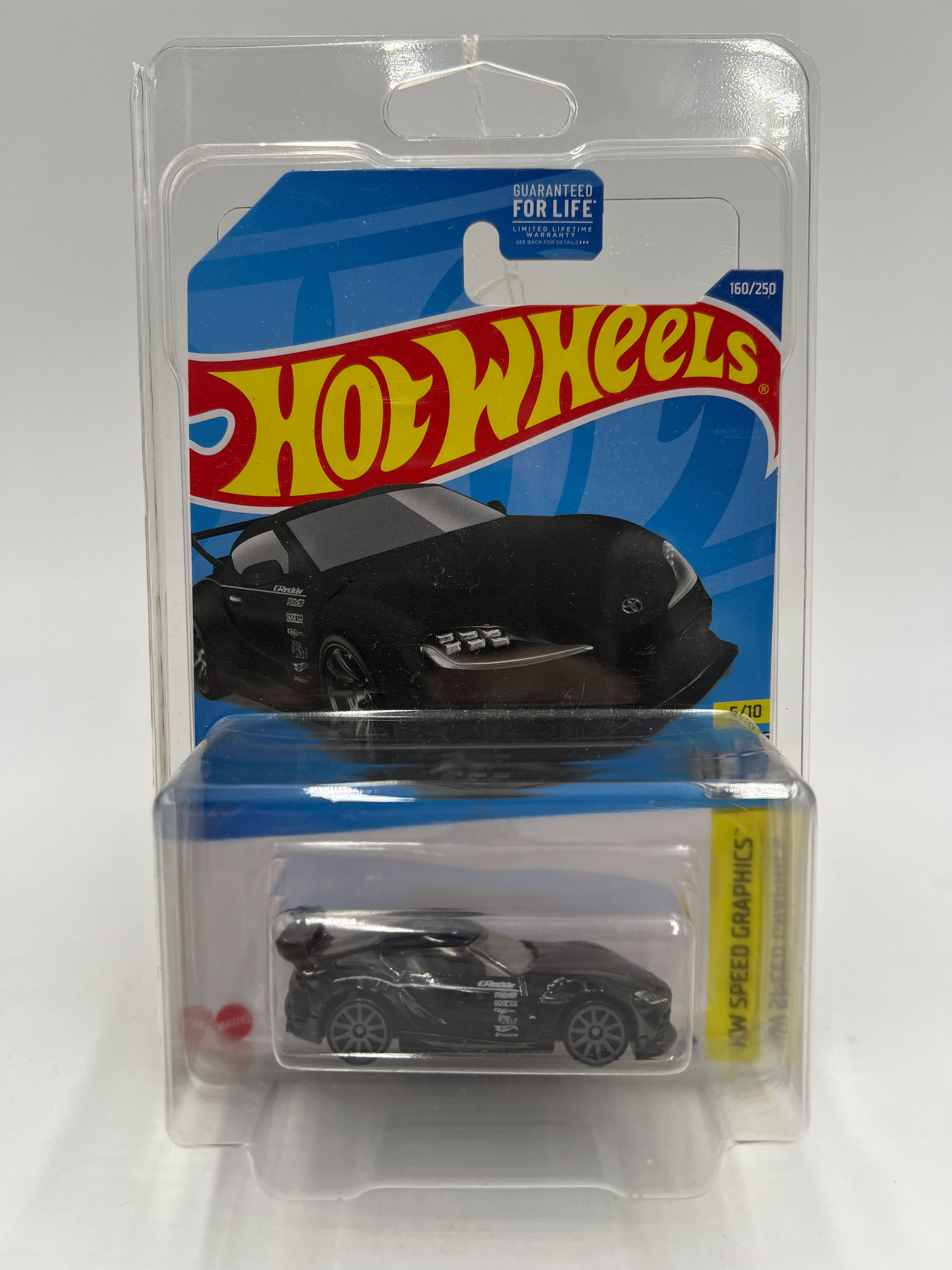 2022 Hot Wheels GameStop Exclusive #160 20 Toyota GR Supra Black W/Protector - Image 7