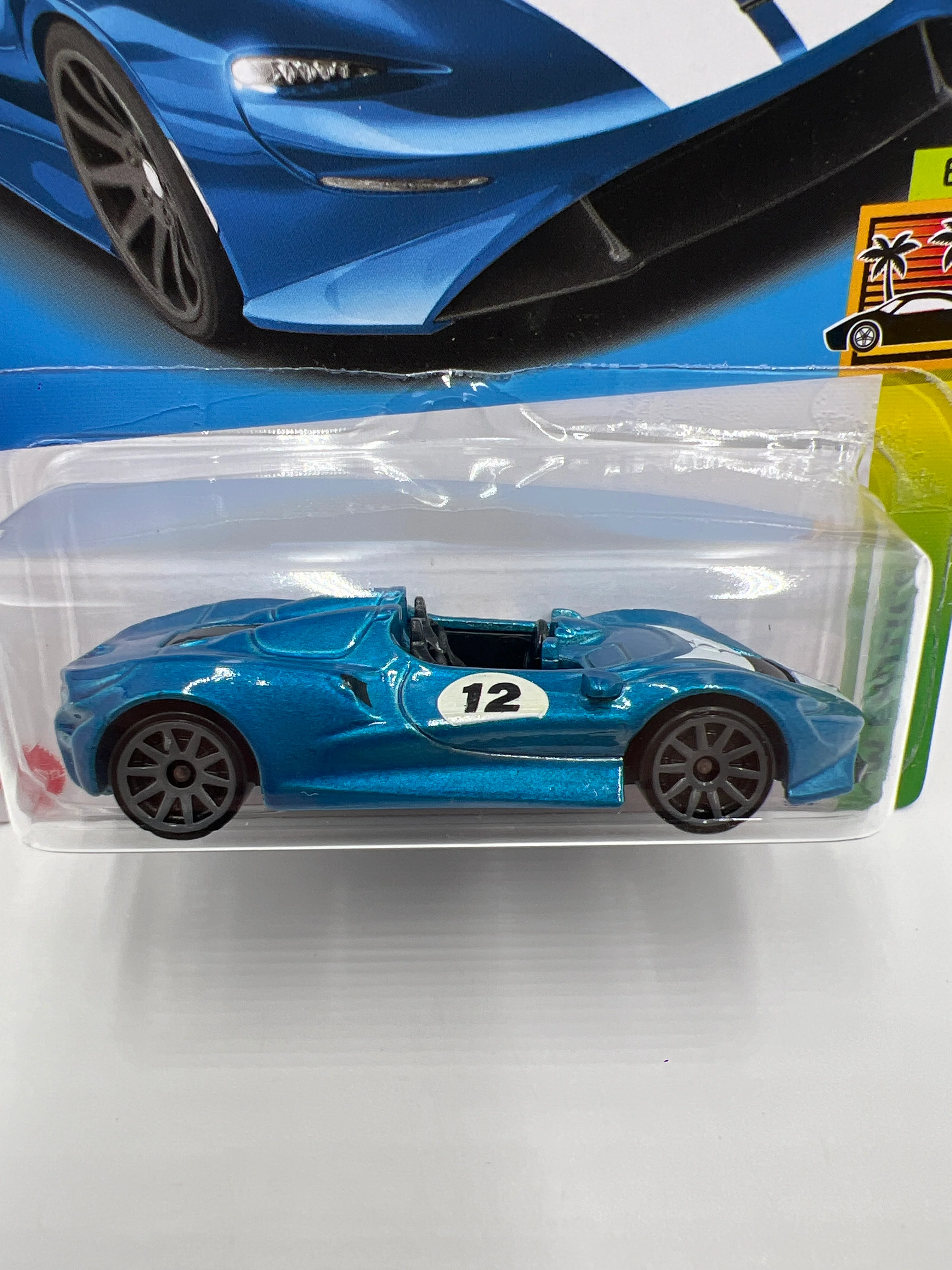 2022 Hot Wheels Exotics #203 McLaren Elva Blue 103C - Image 2