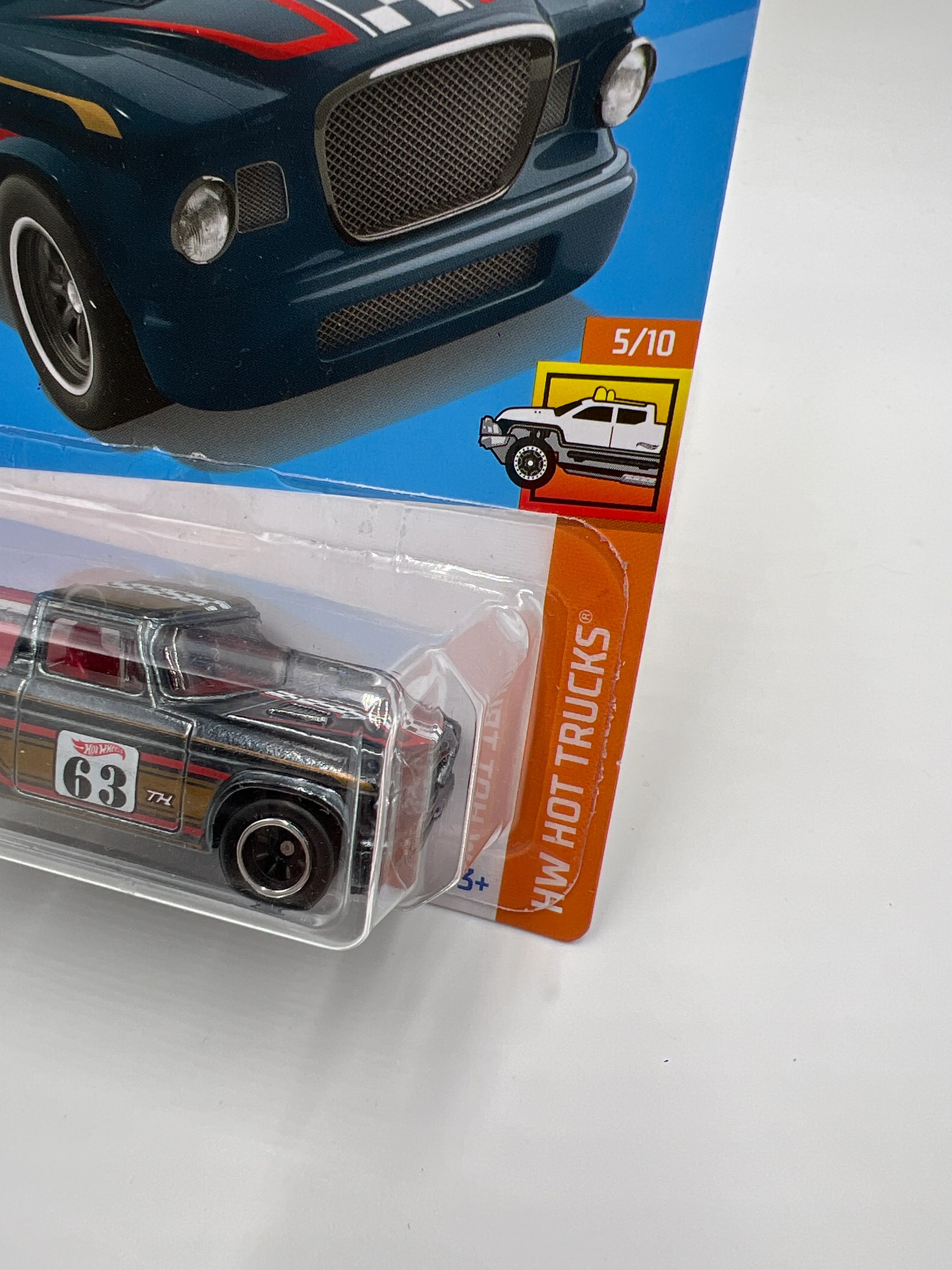 2022 Hot Wheels Super Treasure Hunt #93 63 Studebaker Champ Black W/Protector - Image 3