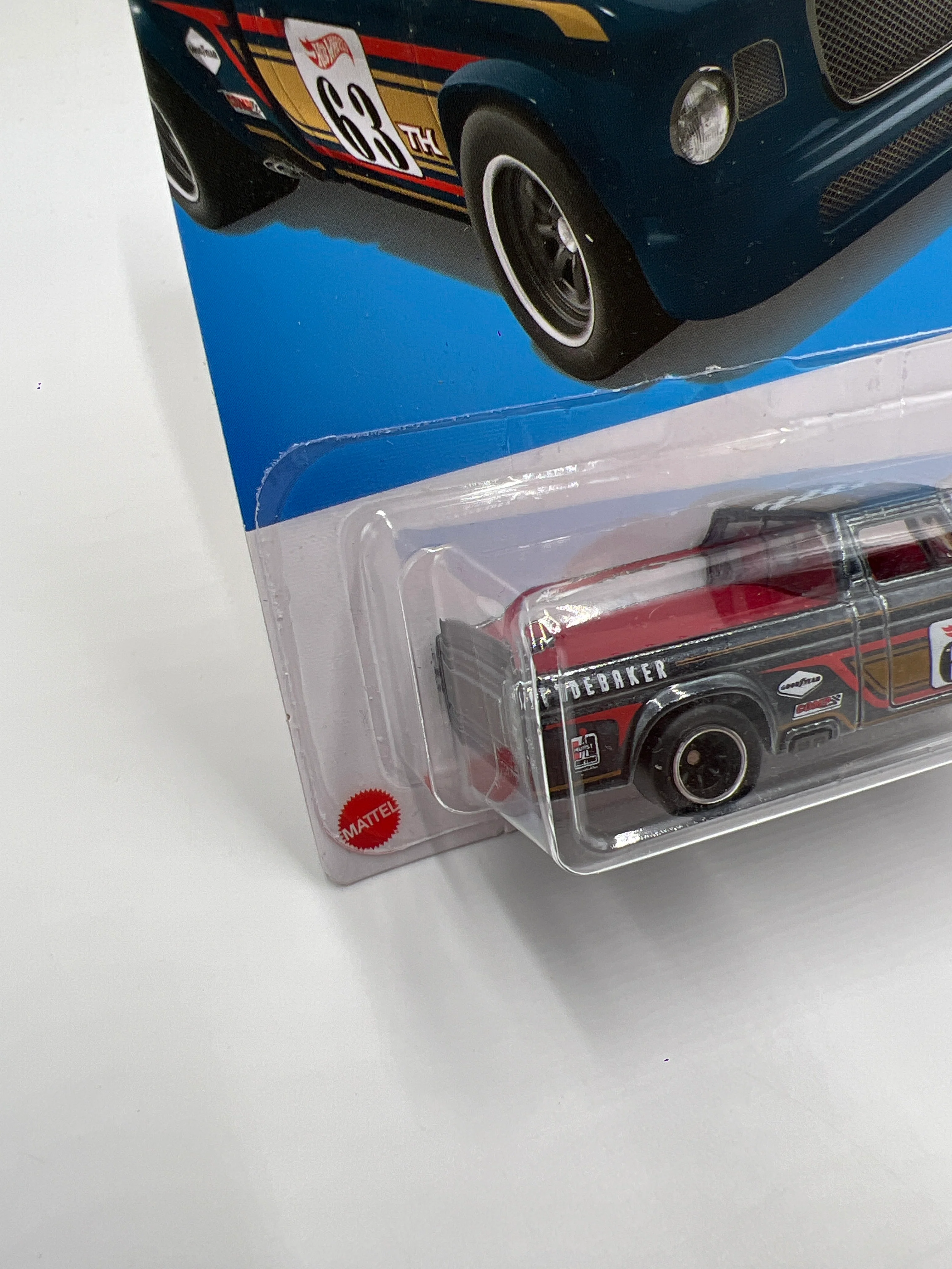 2022 Hot Wheels Super Treasure Hunt #93 63 Studebaker Champ Black W/Protector - Image 4