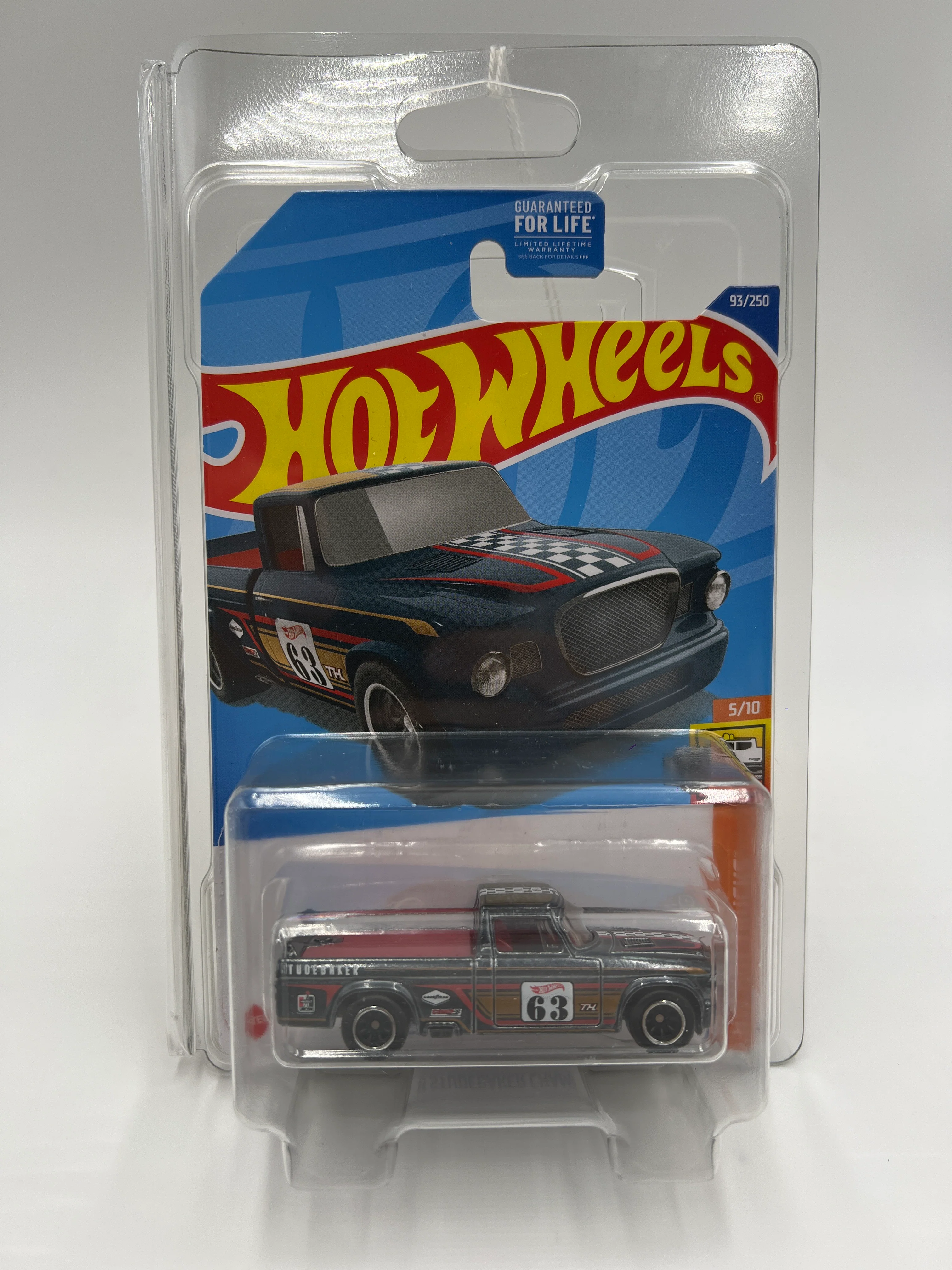 2022 Hot Wheels Super Treasure Hunt #93 63 Studebaker Champ Black W/Protector - Image 7