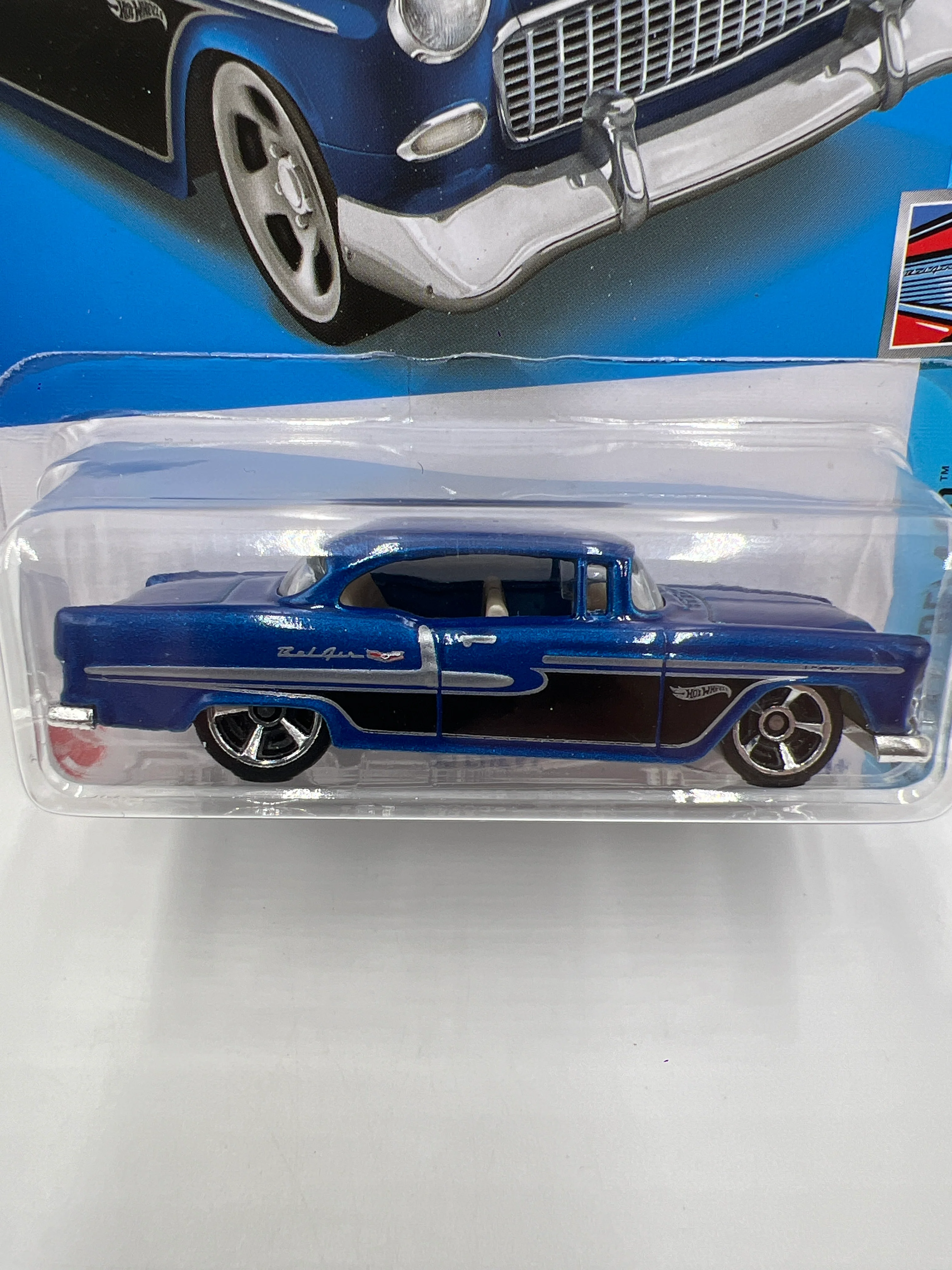 2022 Hot Wheels Chevy Bel Air #20 55 Chevy Blue 10B - Image 3