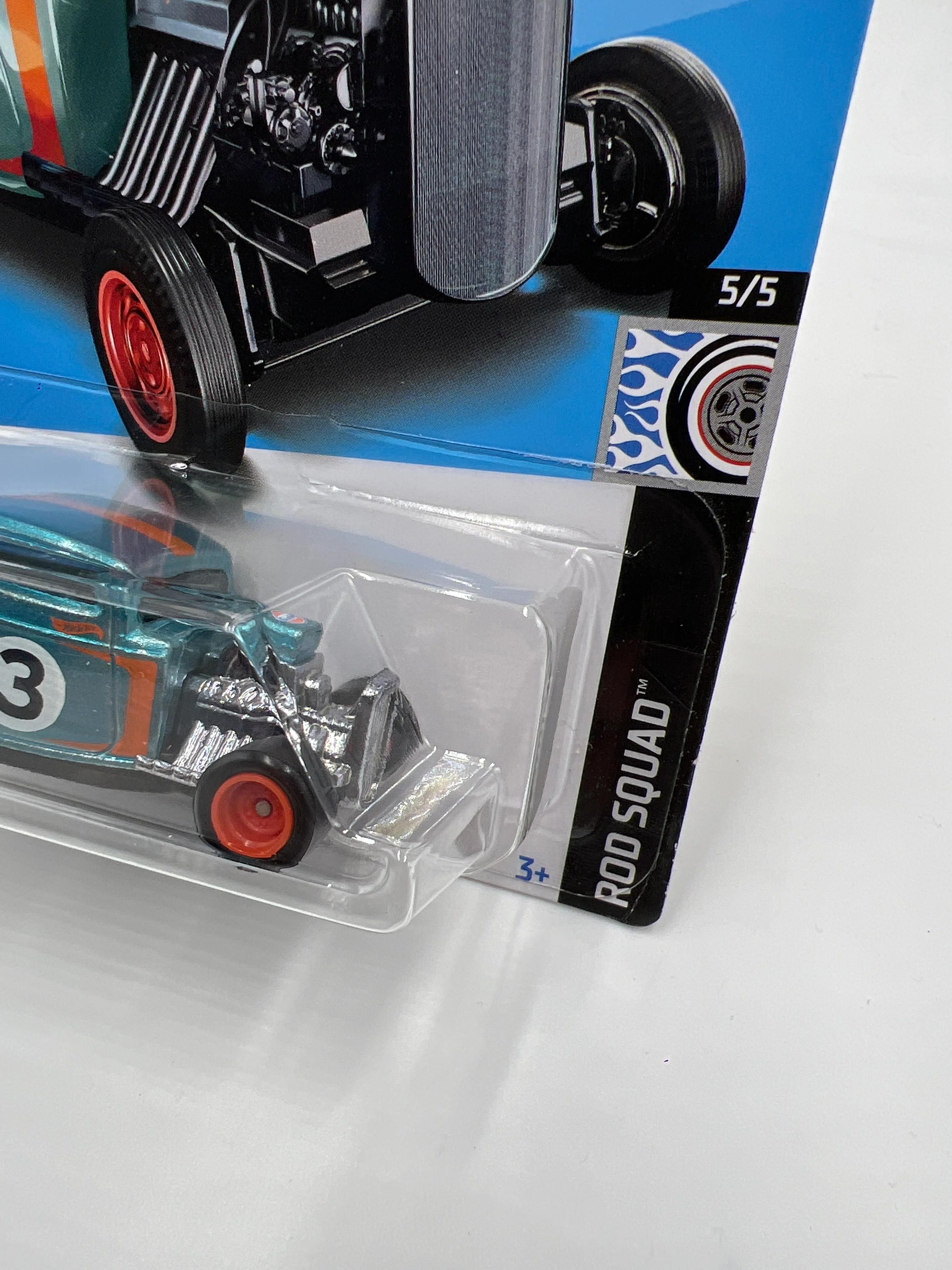 2022 Hot Wheels Super Treasure Hunt #237 32 Ford Gulf Blue W/Protector - Image 4