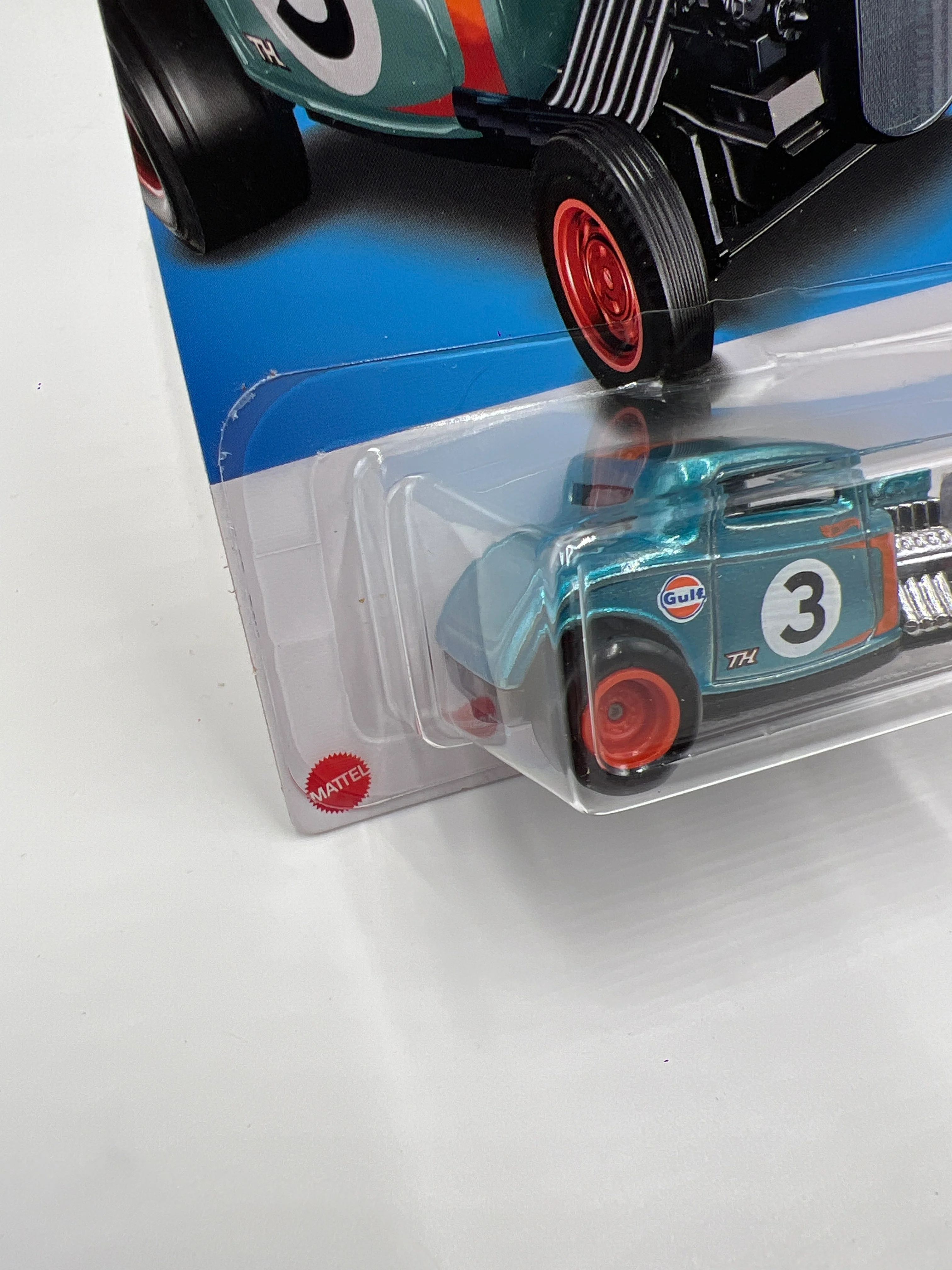 2022 Hot Wheels Super Treasure Hunt #237 32 Ford Gulf Blue W/Protector - Image 5