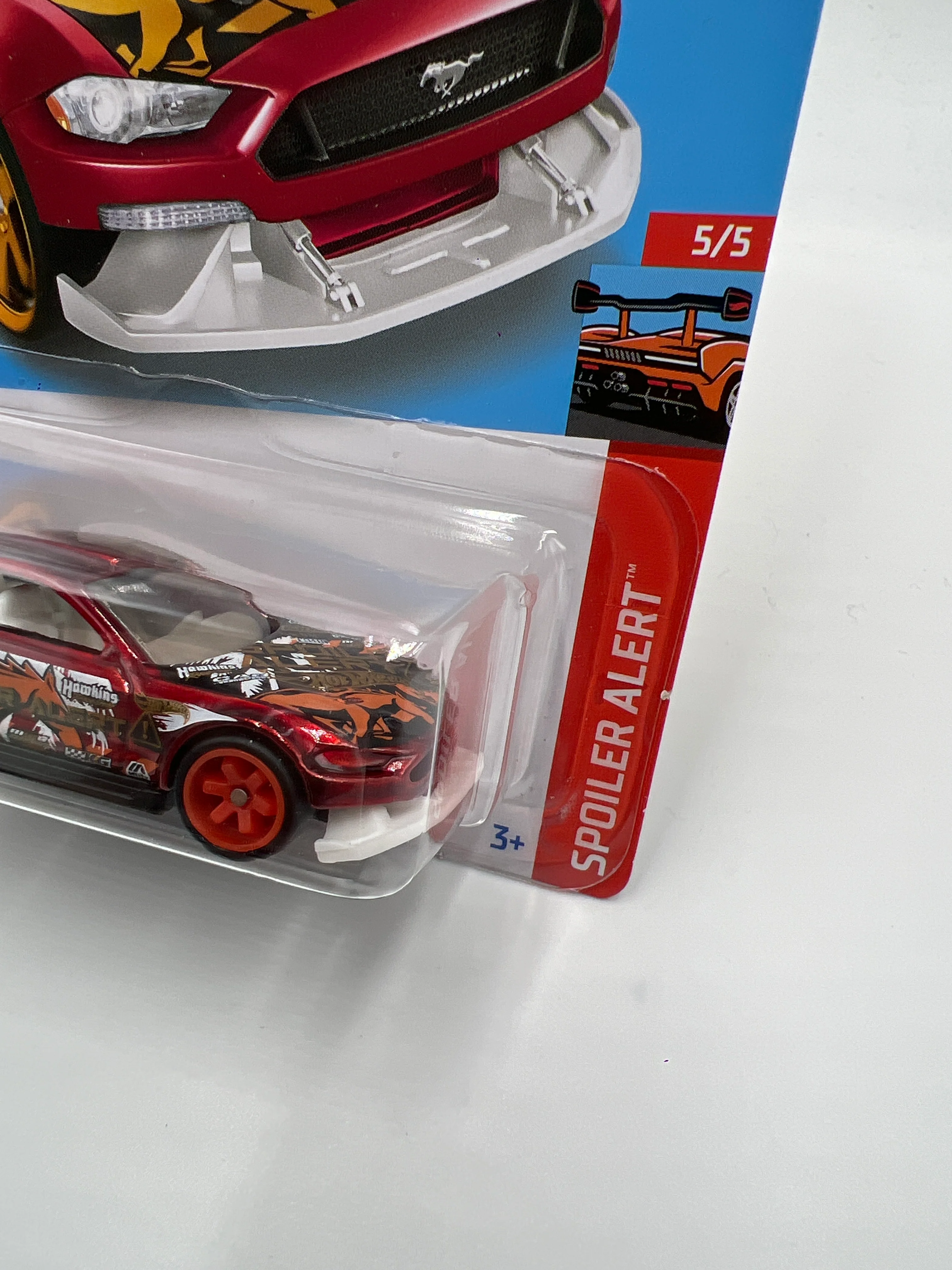 2022 Hot Wheels Super Treasure Hunt Custom #175 18 Ford Mustang GT Red W/Protector - Image 4