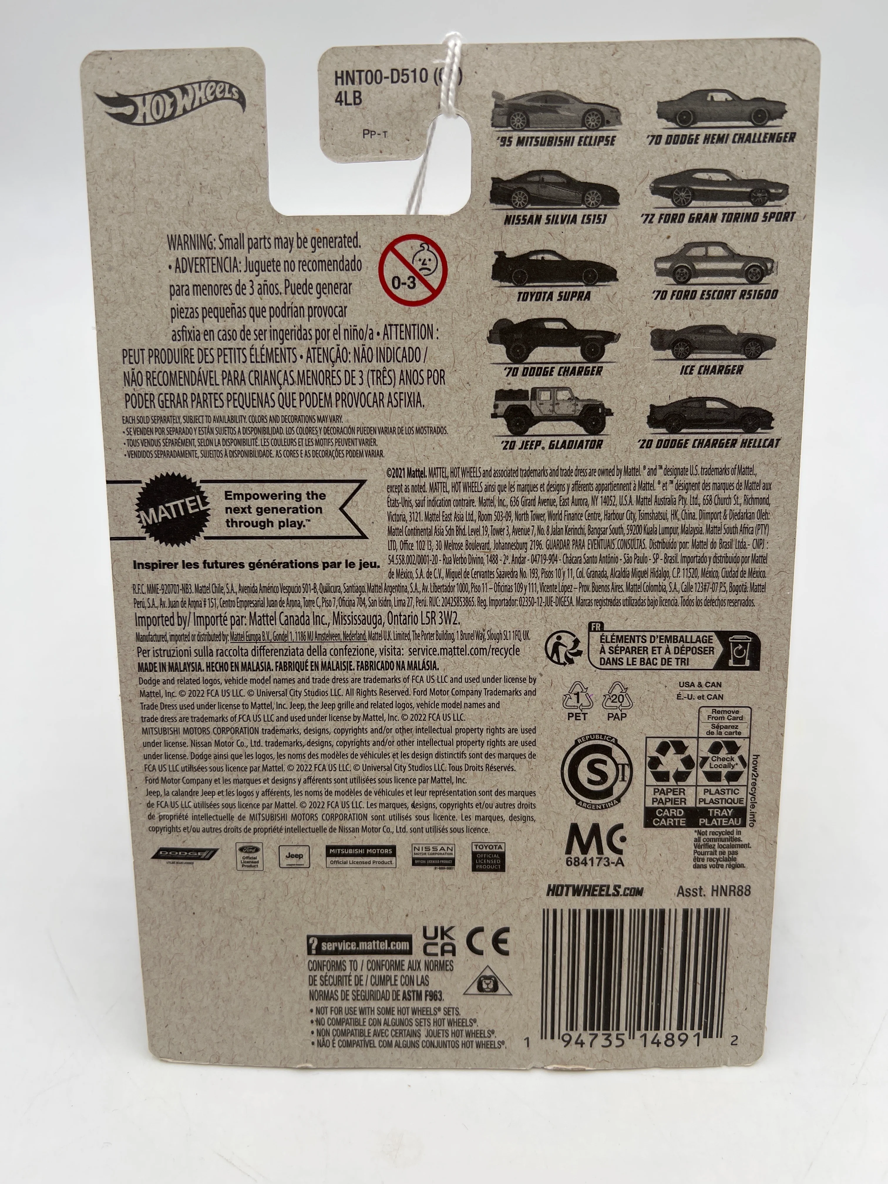 2023 Hot Wheels Fast and Furious #10 20 Dodge Charger Hellcat *small vein on back* 72A - Image 6