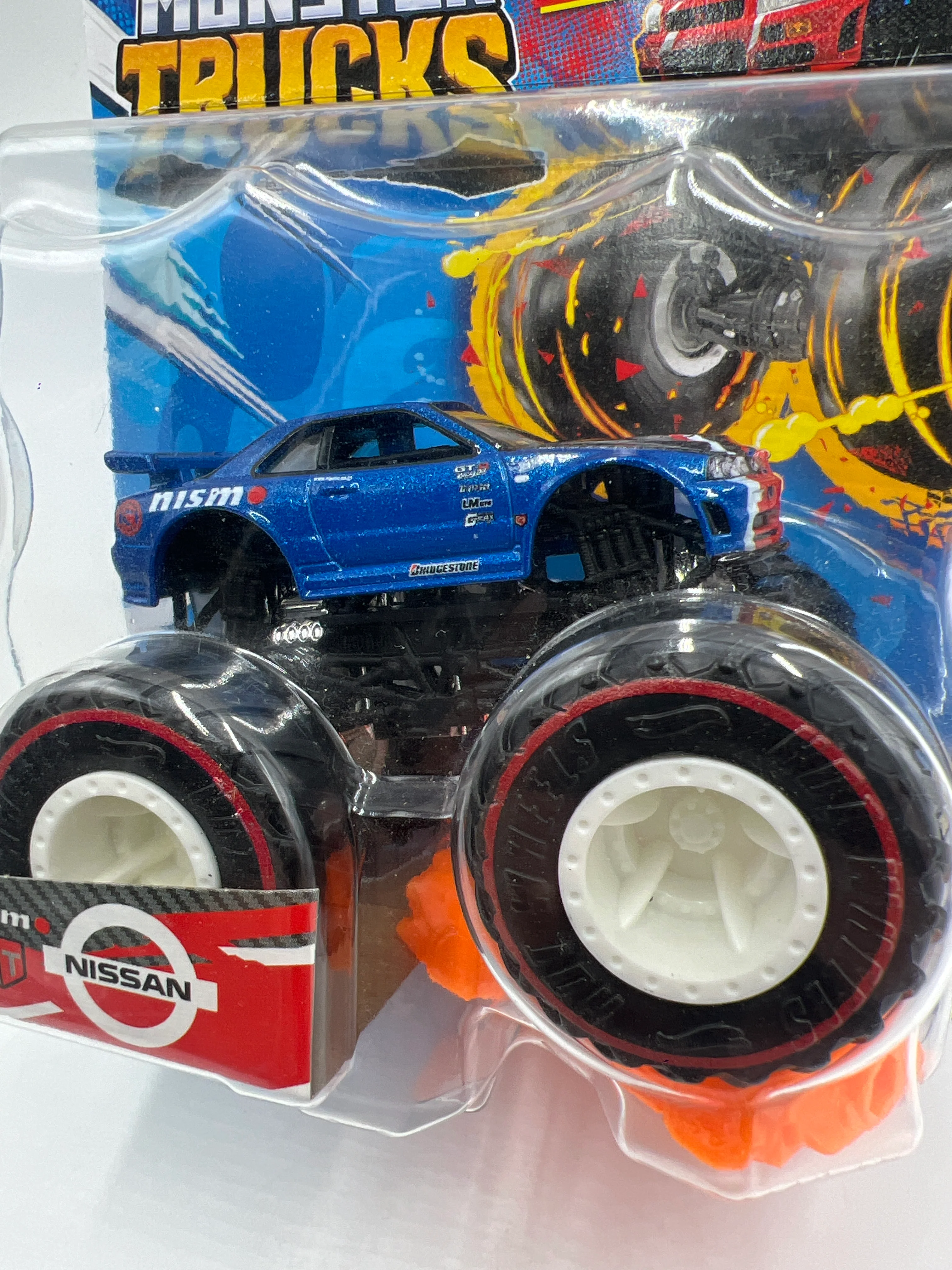 2023 Hot Wheels Monster Trucks Treasure Hunt Nissan Skyline GT-R R34 Nismo R-Tune Blue - Image 2