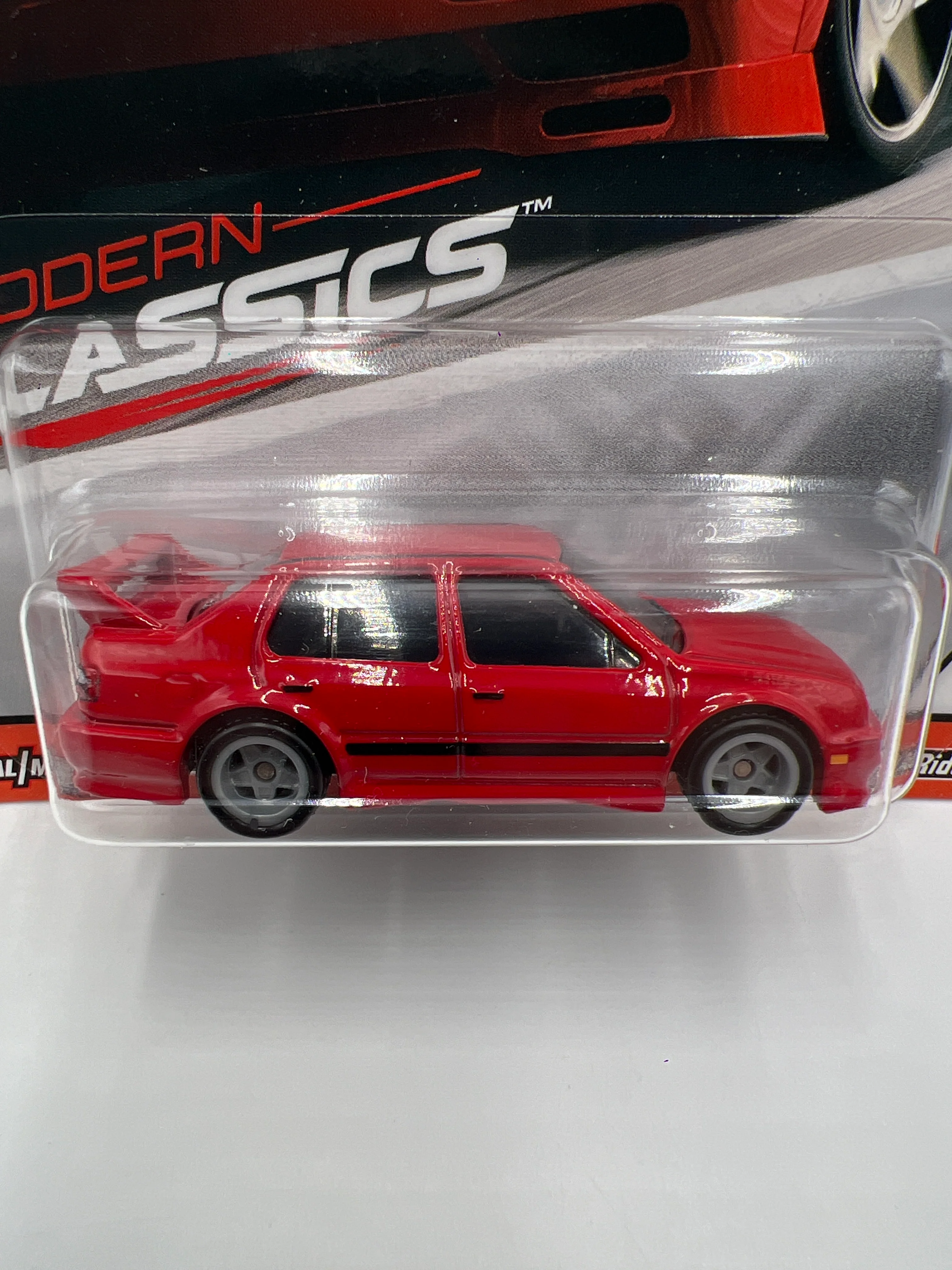 Hot Wheels Premium Modern Classics #4 Volkswagen Jetta MK3 Red W/Protector - Image 2