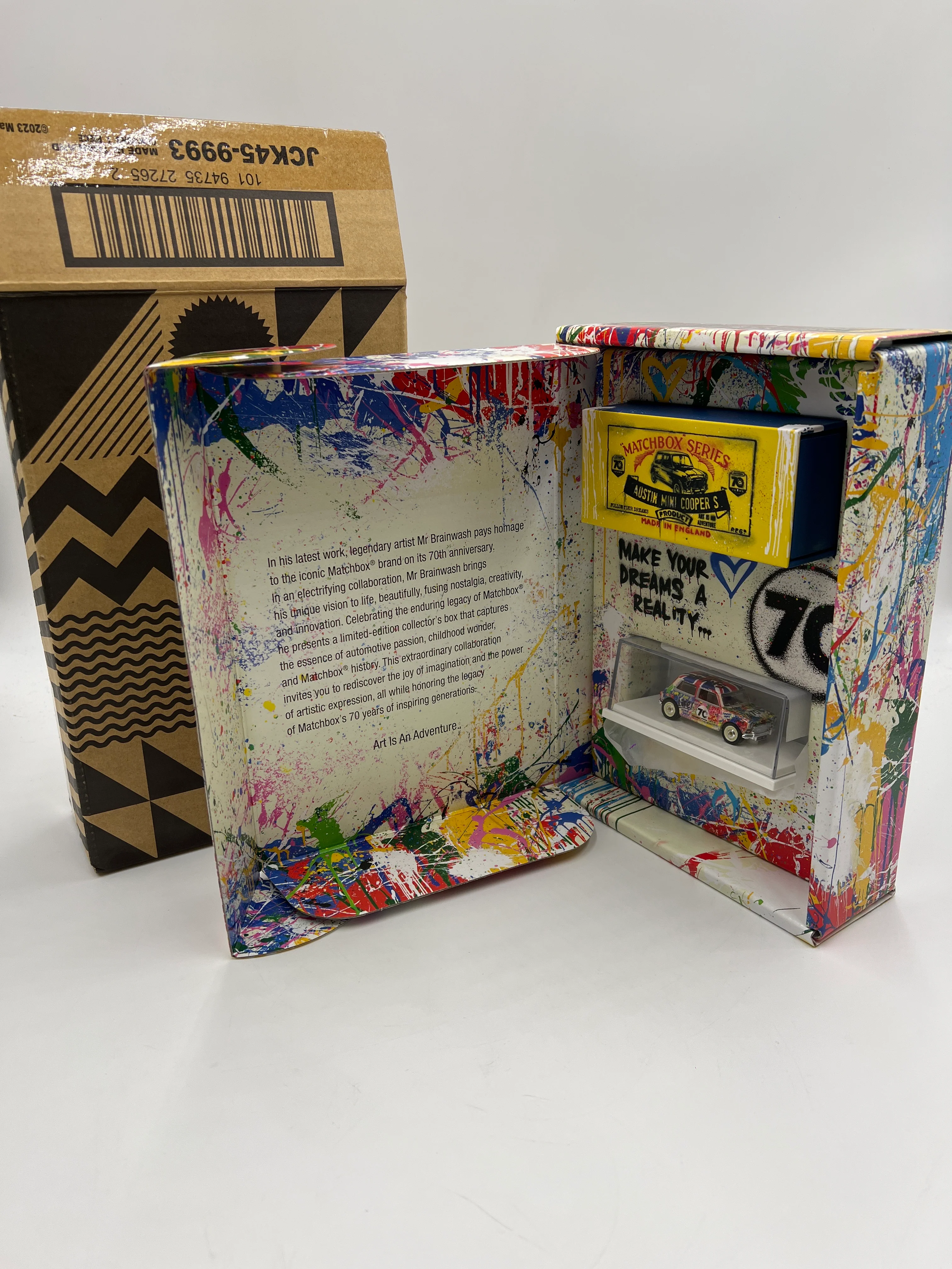 Matchbox 70th Anniversary Mattel Creations Mr. Brainwash Austin Mini Cooper S W/Box - Image 2