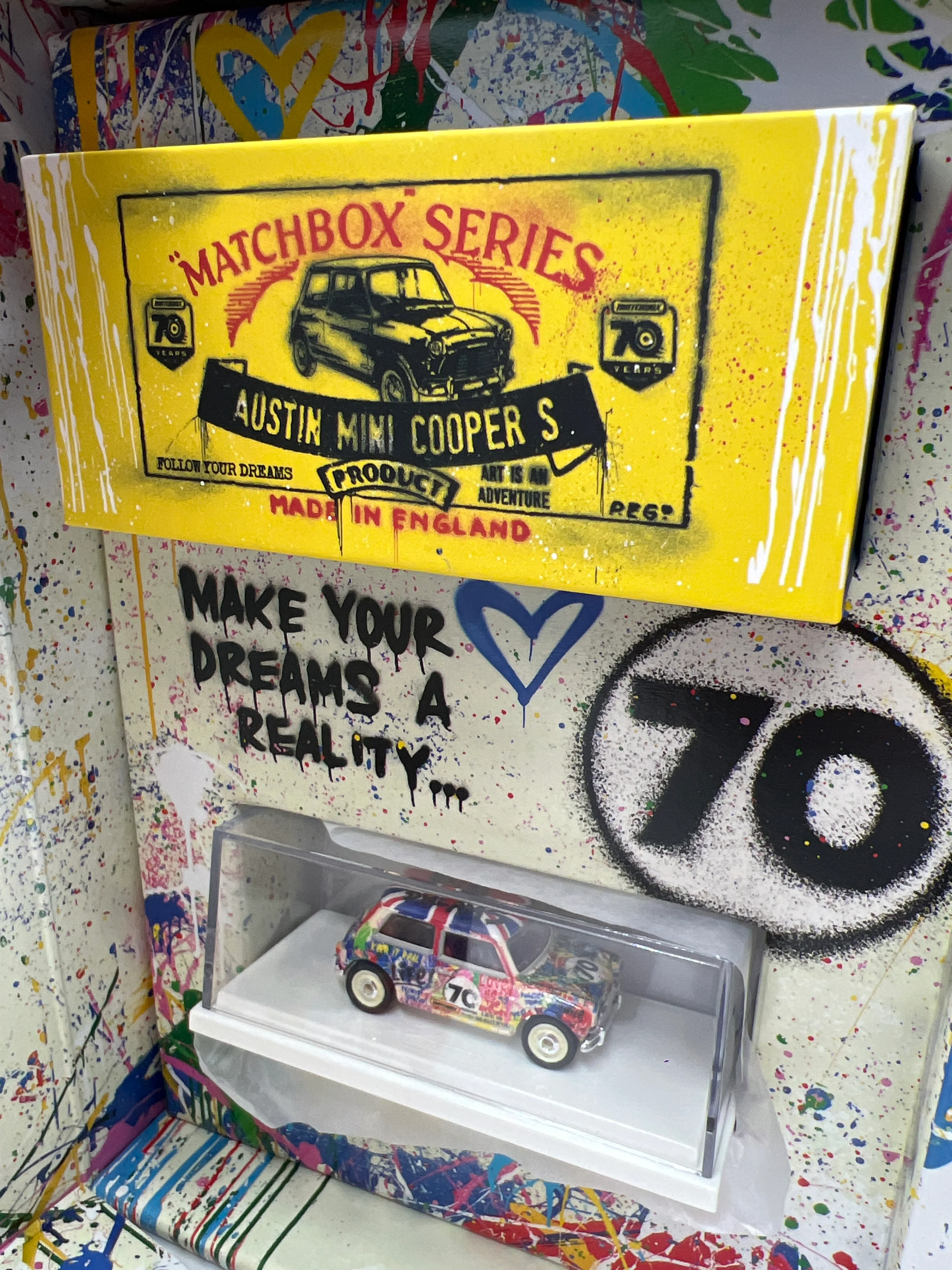 Matchbox 70th Anniversary Mattel Creations Mr. Brainwash Austin Mini Cooper S W/Box - Image 5