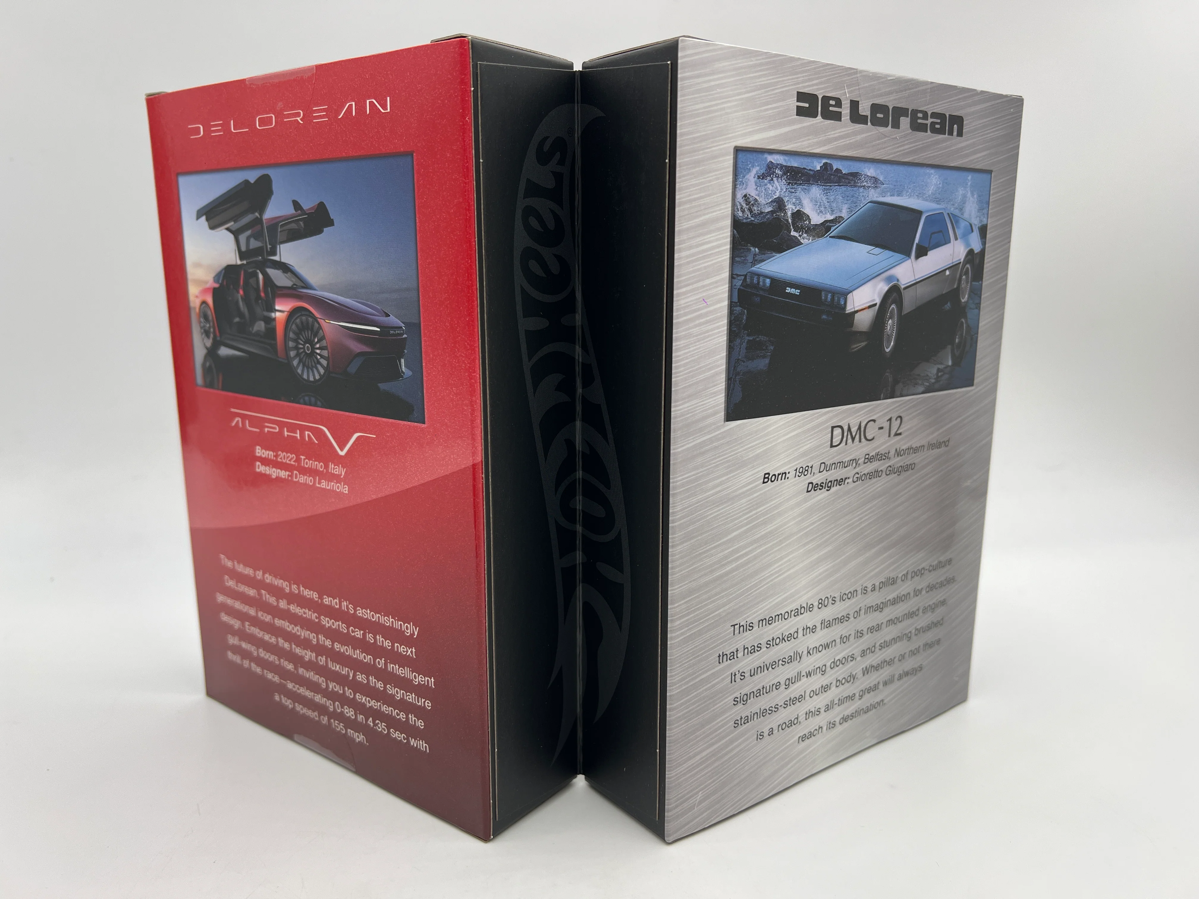 2023 Hot Wheels RLC Delorean DMC-12 Silver & Alpha5 Red Set - Image 4