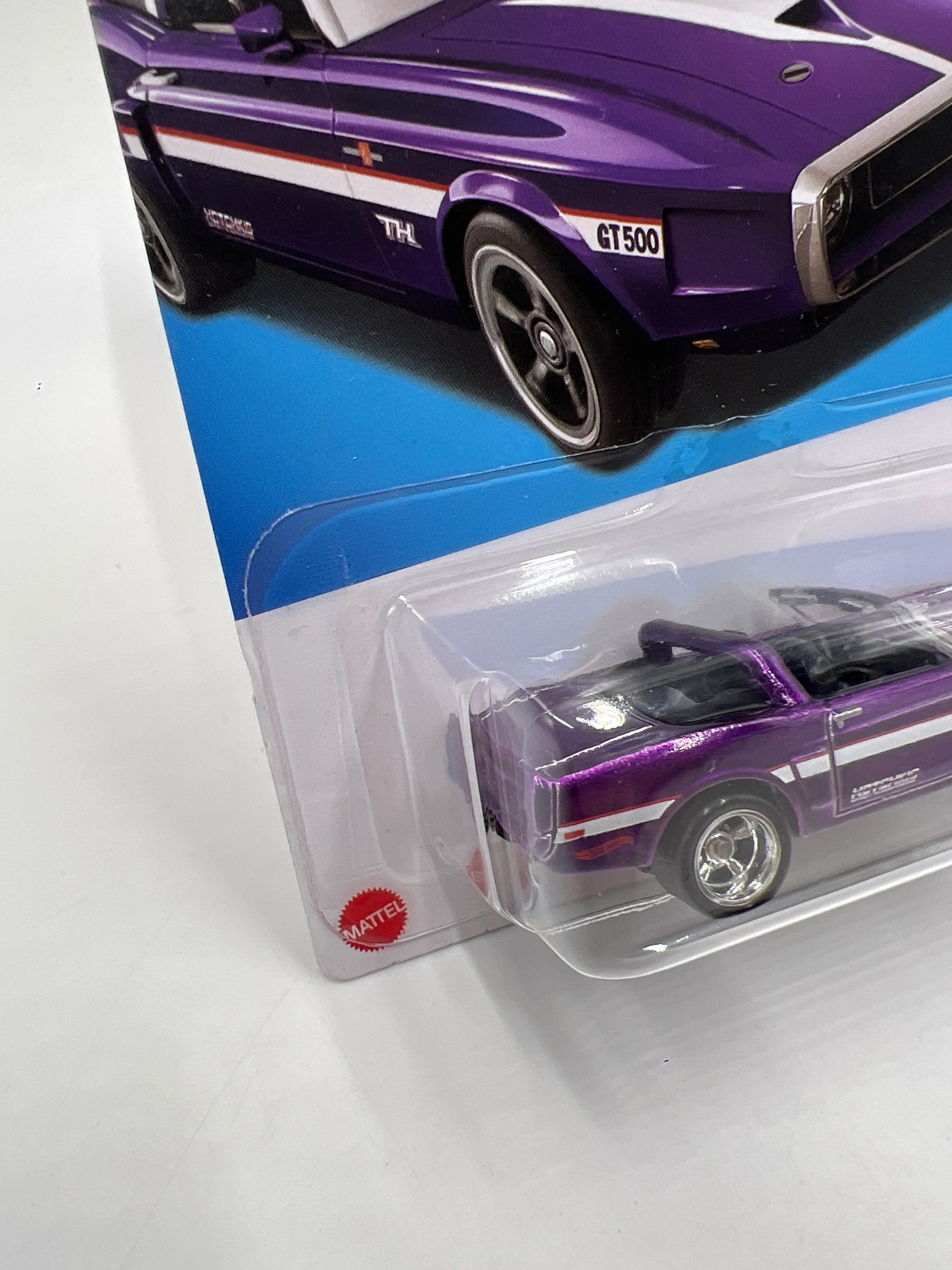 2023 Hot Wheels Super Treasure Hunt #195 69 Shelby GT-500 Purple W/Protector - Image 4