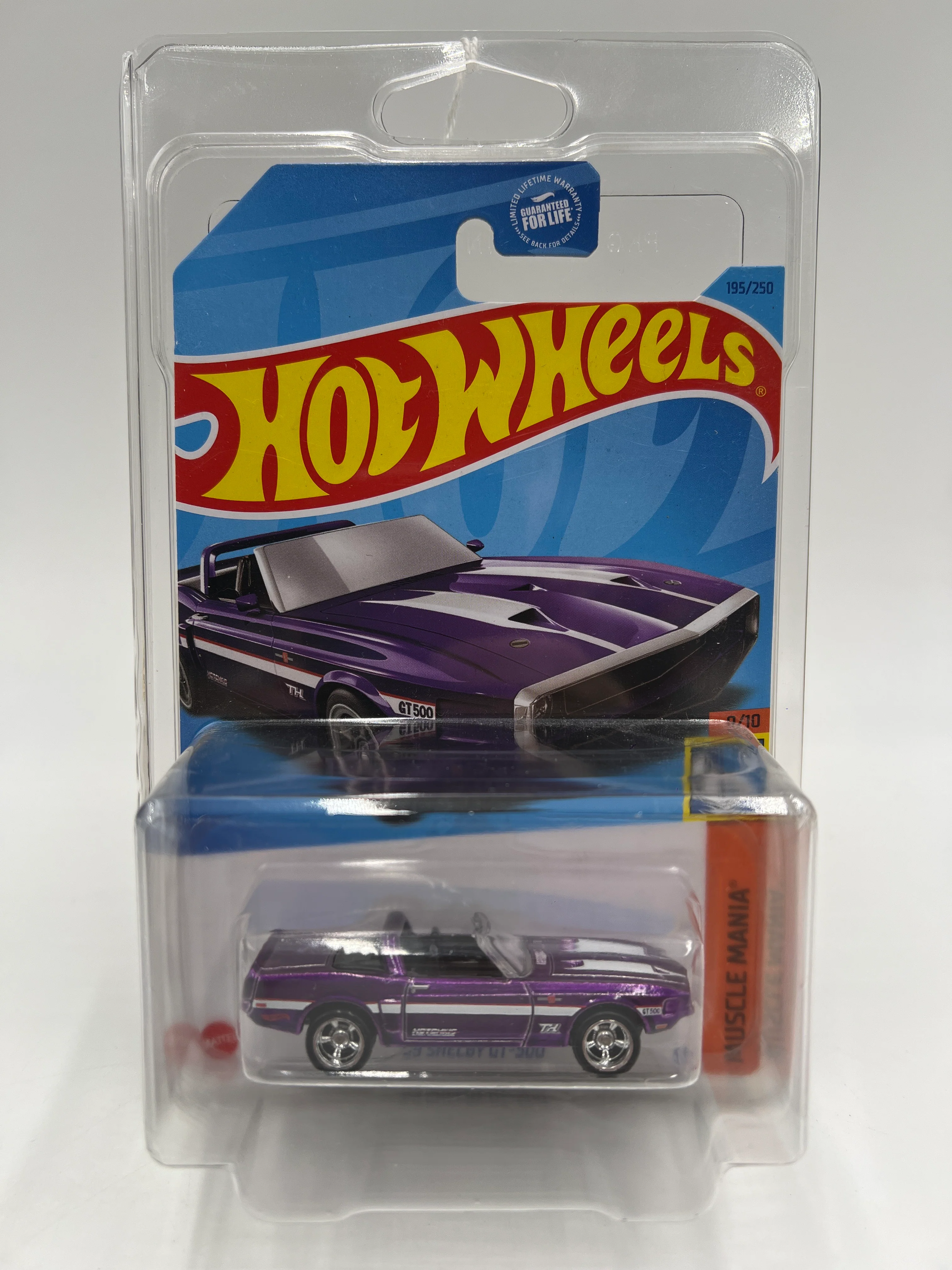 2023 Hot Wheels Super Treasure Hunt #195 69 Shelby GT-500 Purple W/Protector - Image 7
