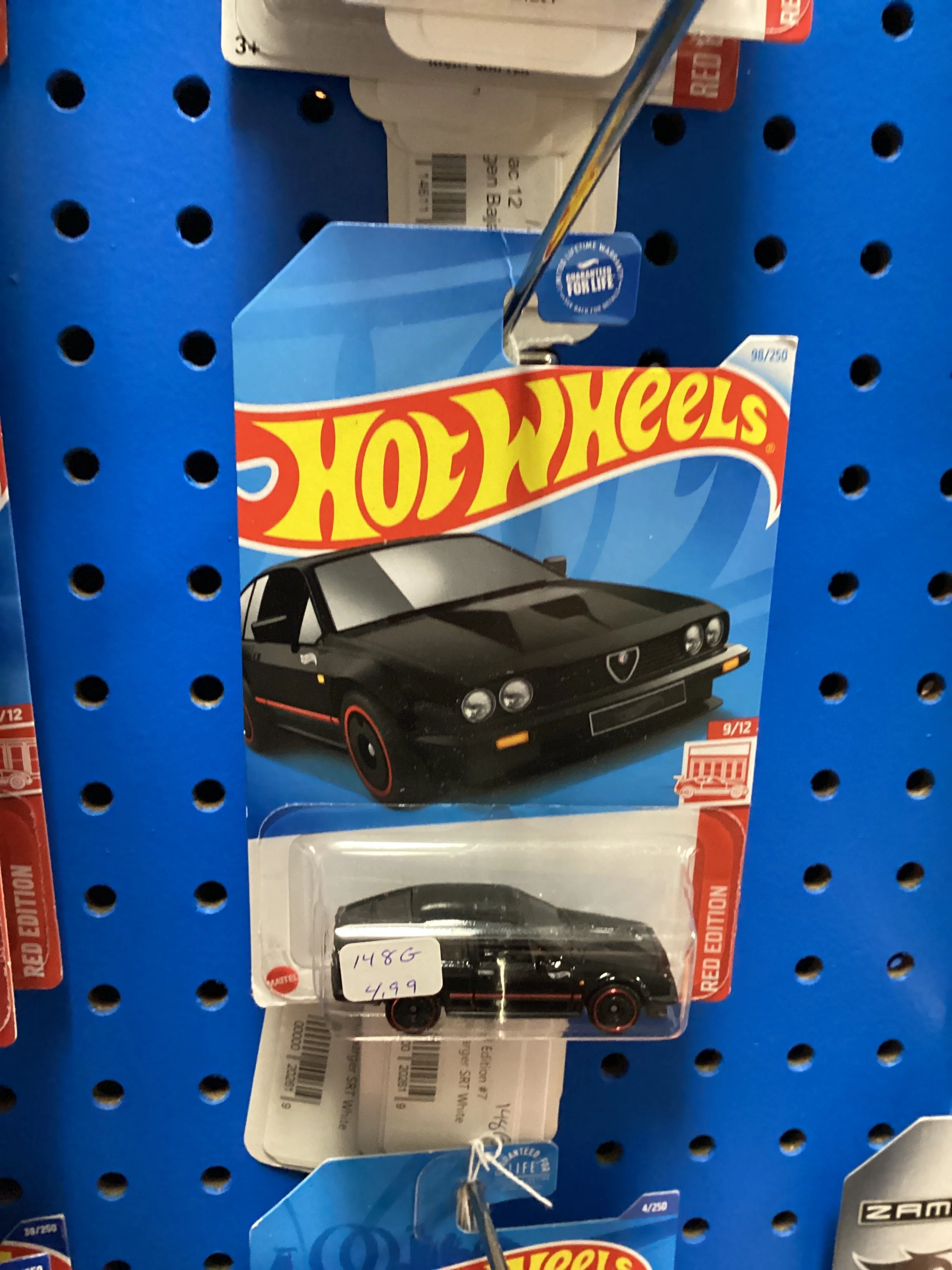 2024 Hot Wheels Target Exclusive Red Edition #98 Alfa Romeo GTV6 3.0 Black see description 148G - Image 8
