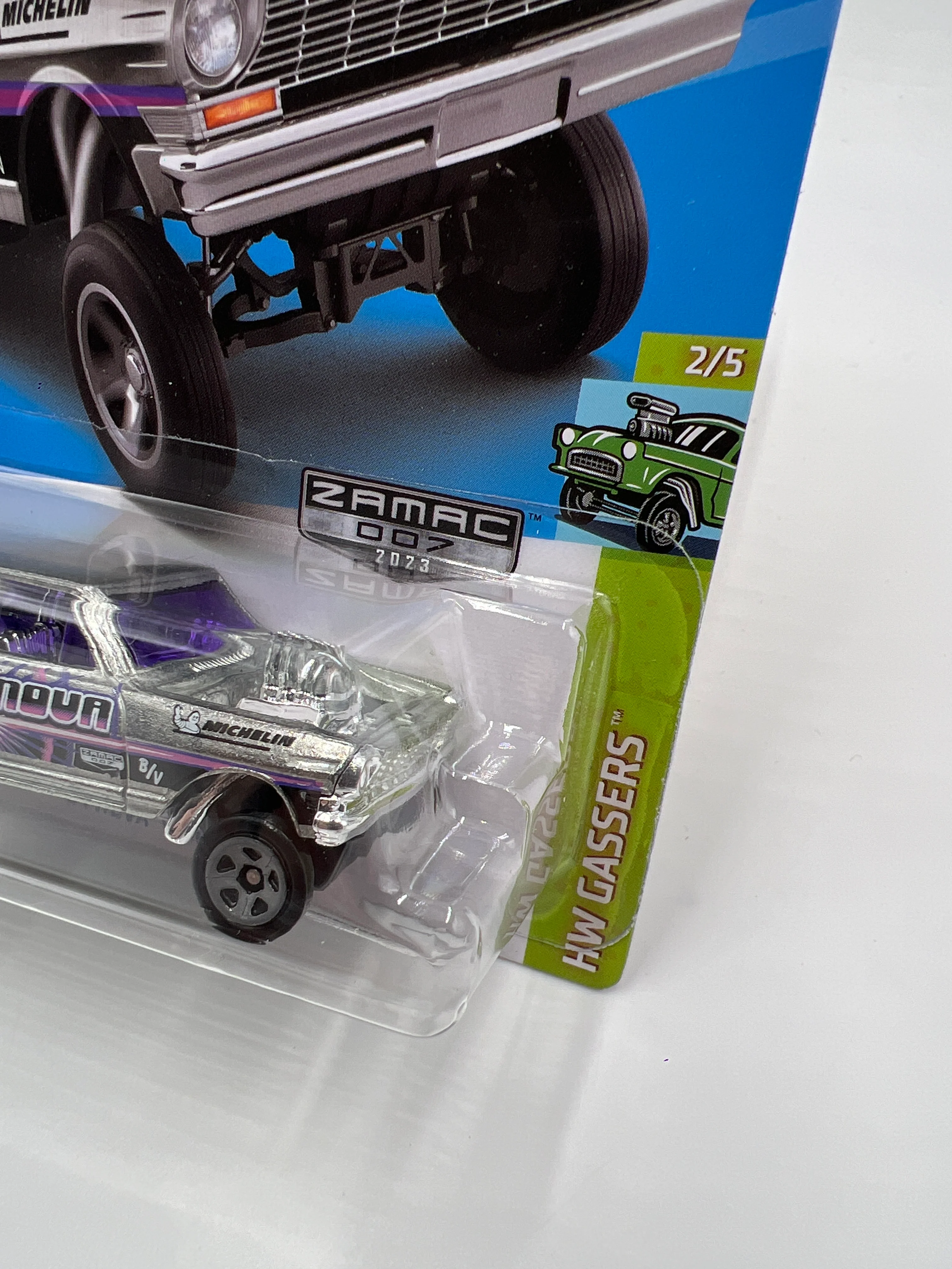 2023 Hot Wheels Walmart Exclusive Zamac 7 #145 64 Nova Wagon Gasser 143B - Image 3