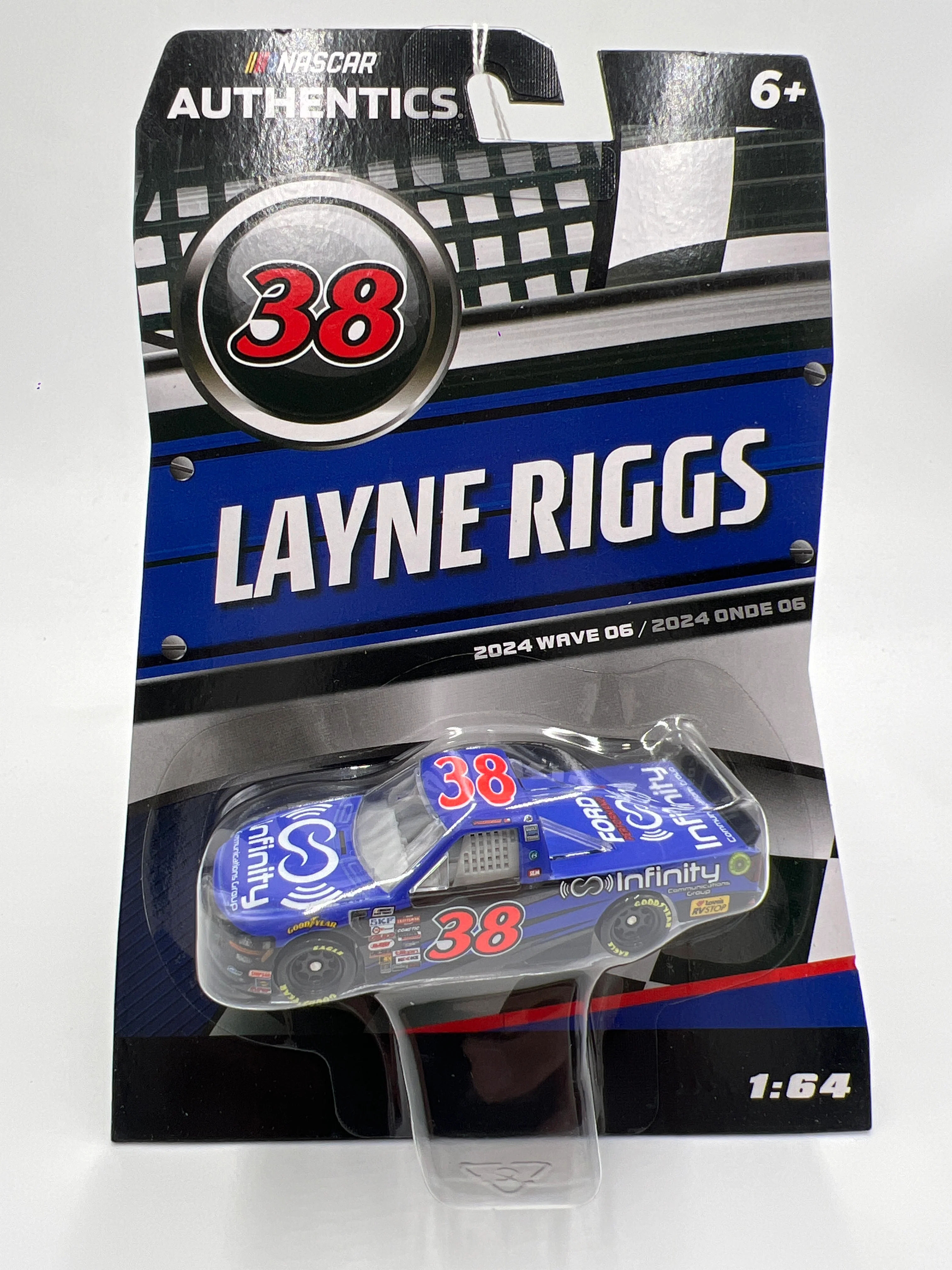 2024 Nascar Authentics Wave 6 #38 Layne Riggs Blue - Image 2