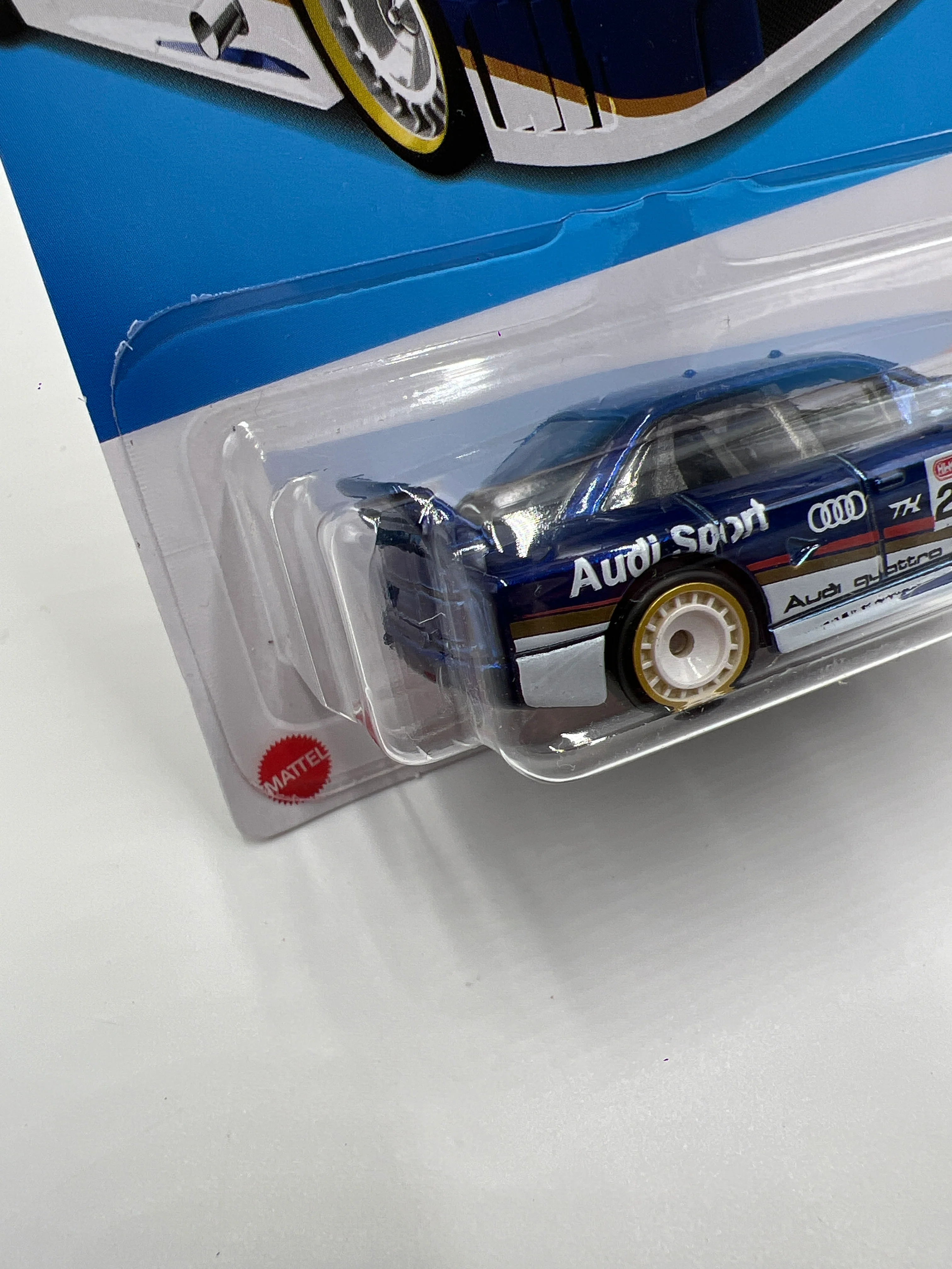 2024 Hot Wheels Turbo #144 Super Treasure Hunt Audi 90 Quattro Blue W/Protector - Image 5