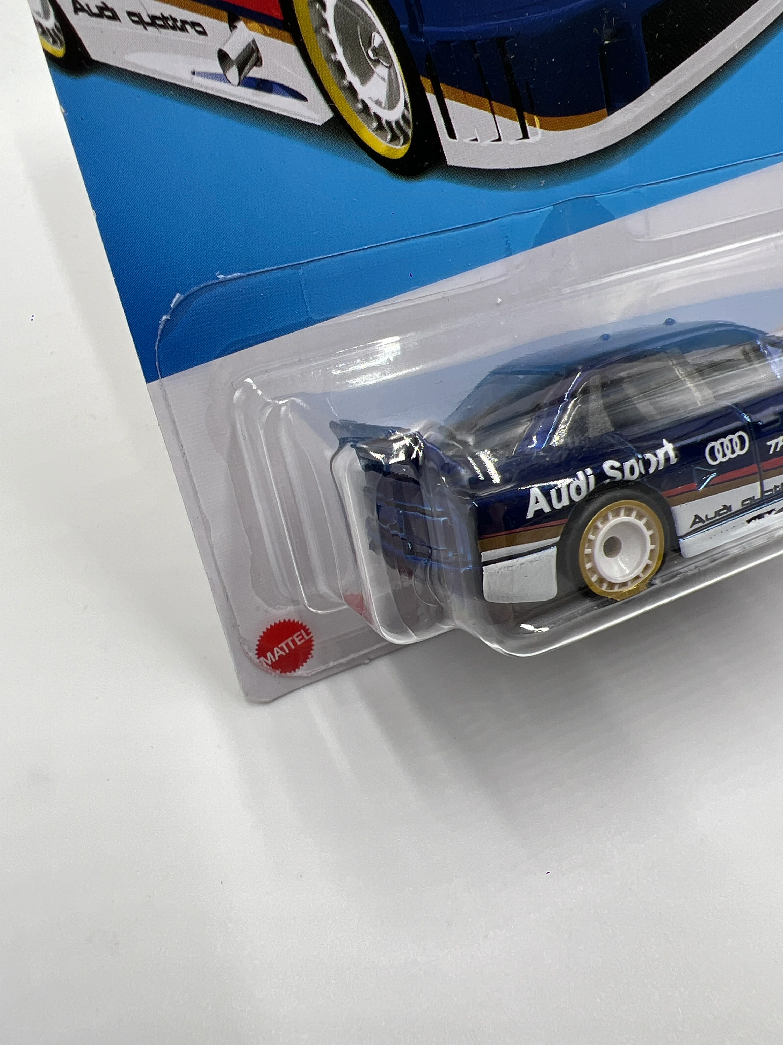 2024 Hot Wheels #144 Super Treasure Hunt Audi 90 Quattro Blue W/Protector - Image 5