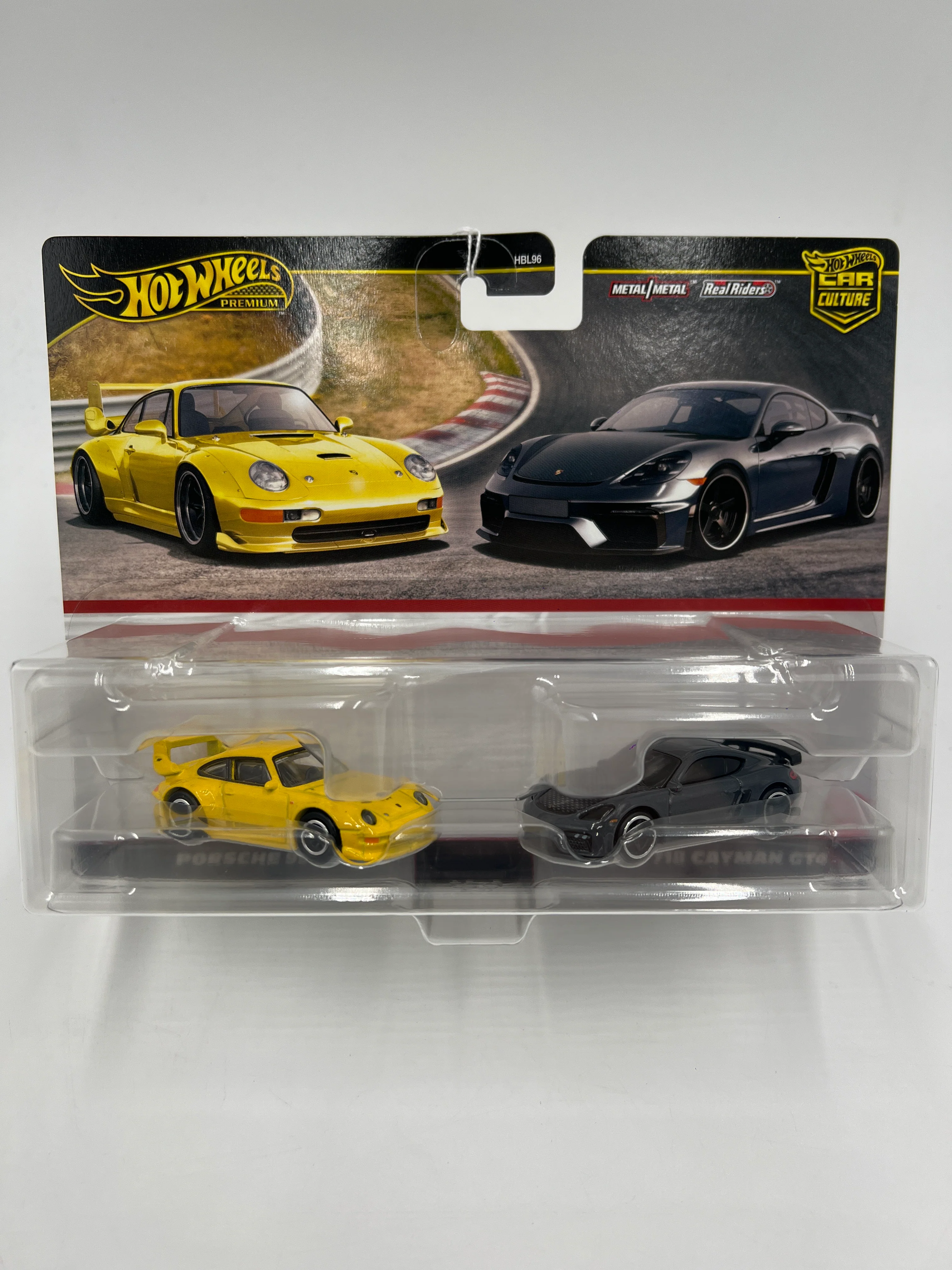2025 Hot Wheels Car Culture Target 2 Pack Porsche 993 GT2 Yellow & Porsche 718 Cayman GT4 Gray 281B - Image 2