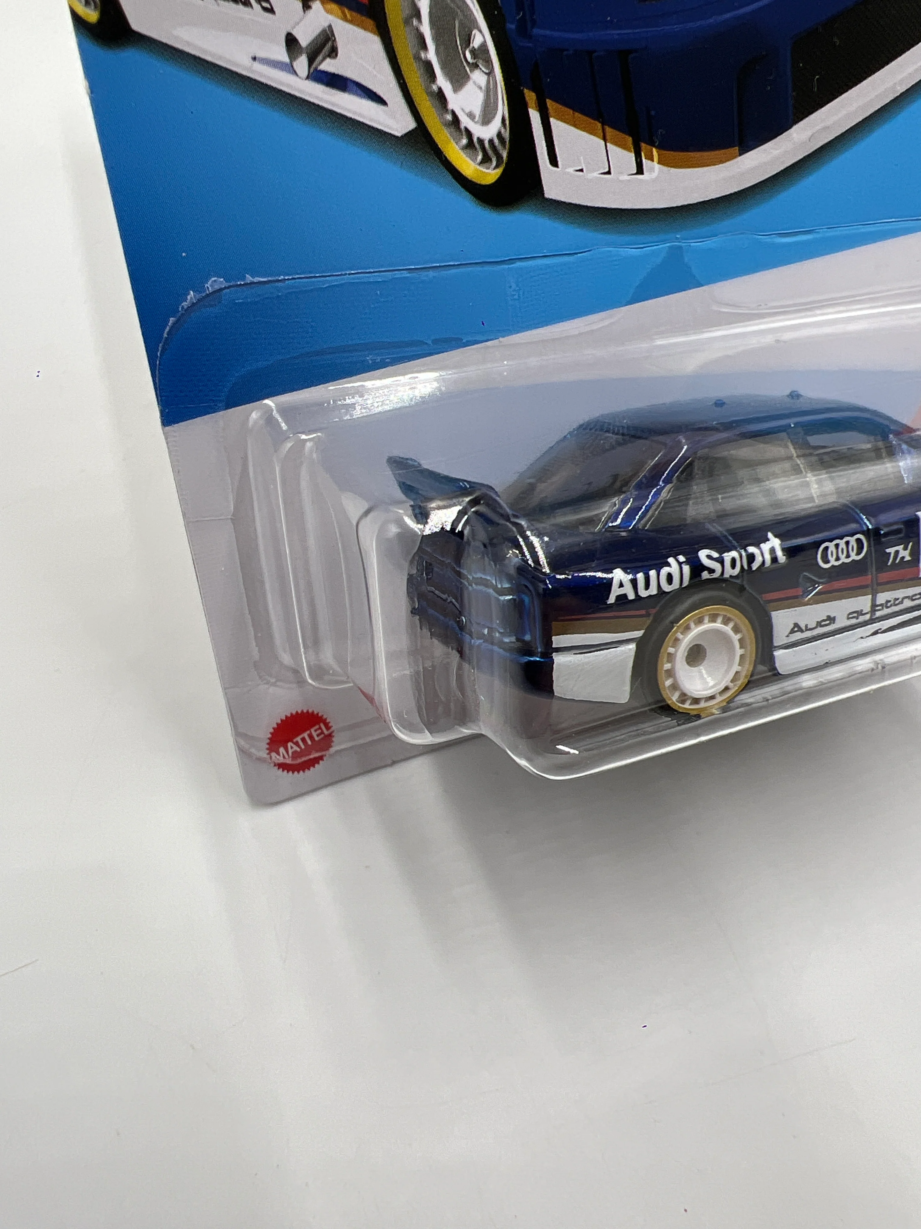 2024 Hot Wheels #144 Super Treasure Hunt Audi 90 Quattro Blue W/Protector - Image 5