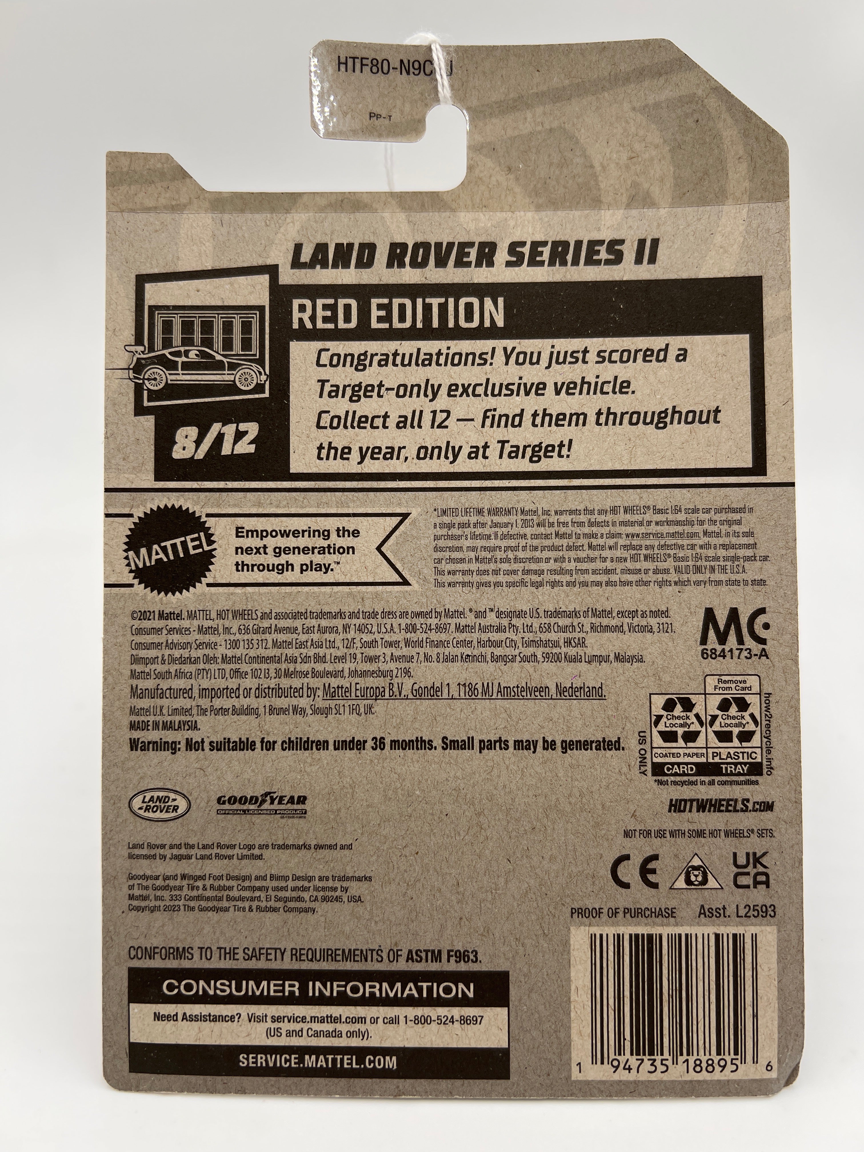 2024 Hot Wheels #92 Target Red Edition Land Rover Series II Red 146F - Image 6