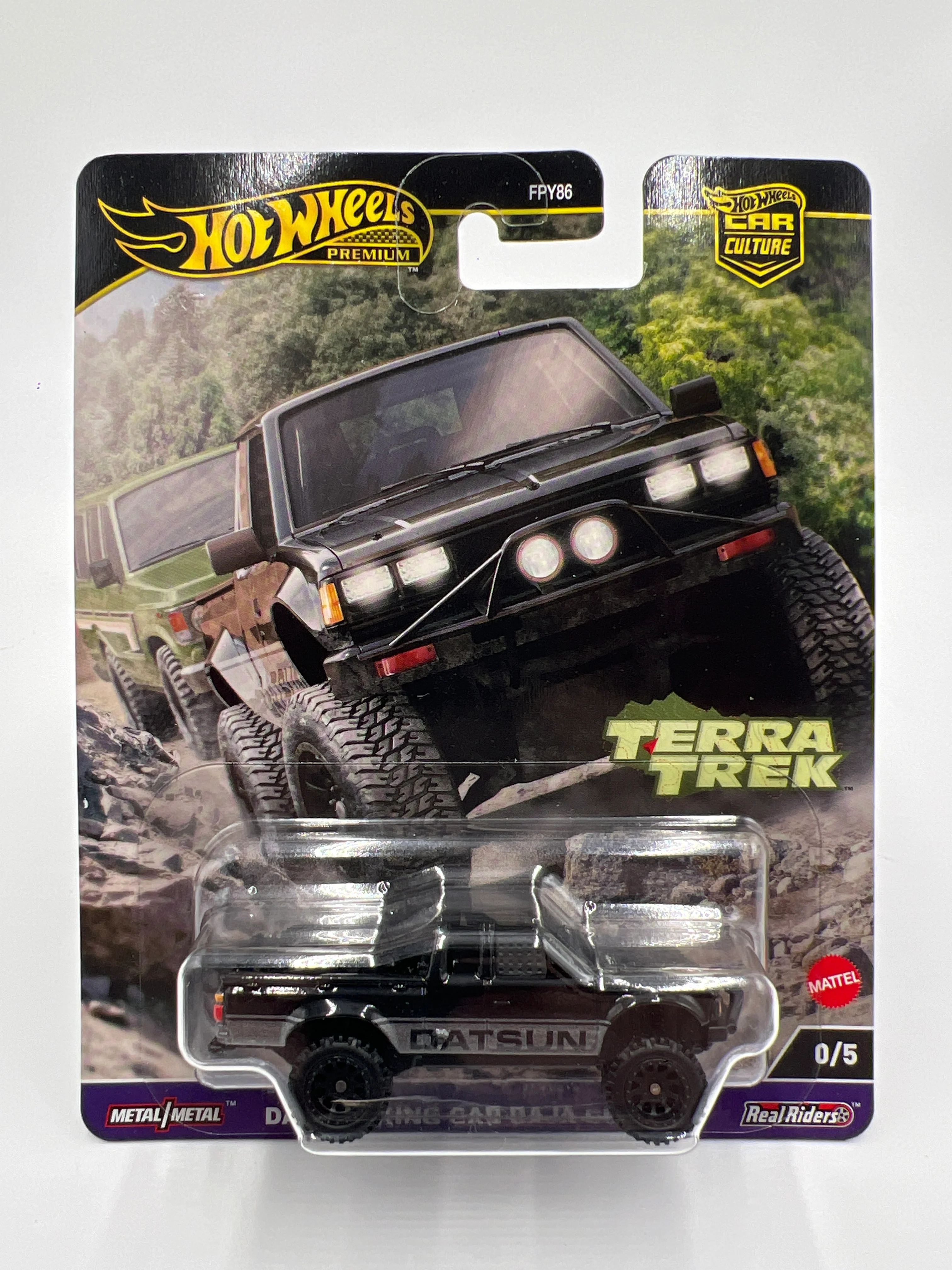2024 Hot Wheels Car Culture Terra Trek #0 Chase Datsun King Cab Baja Custom Black W/Protector - Image 2