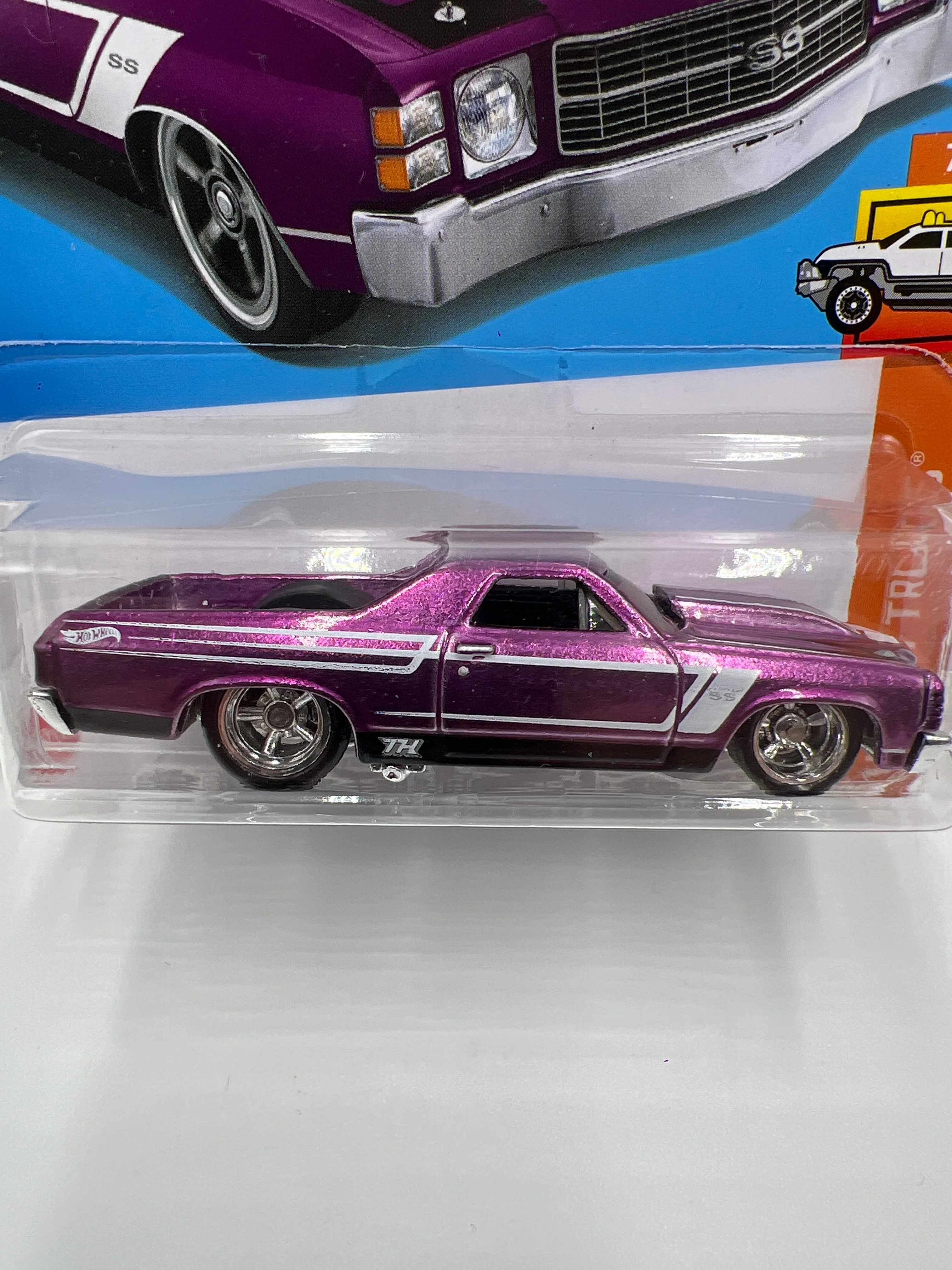 2024 Hot Wheels F Case Super Treasure Hunt #132 72 El Camino Purple W/Protector #2 - Image 3