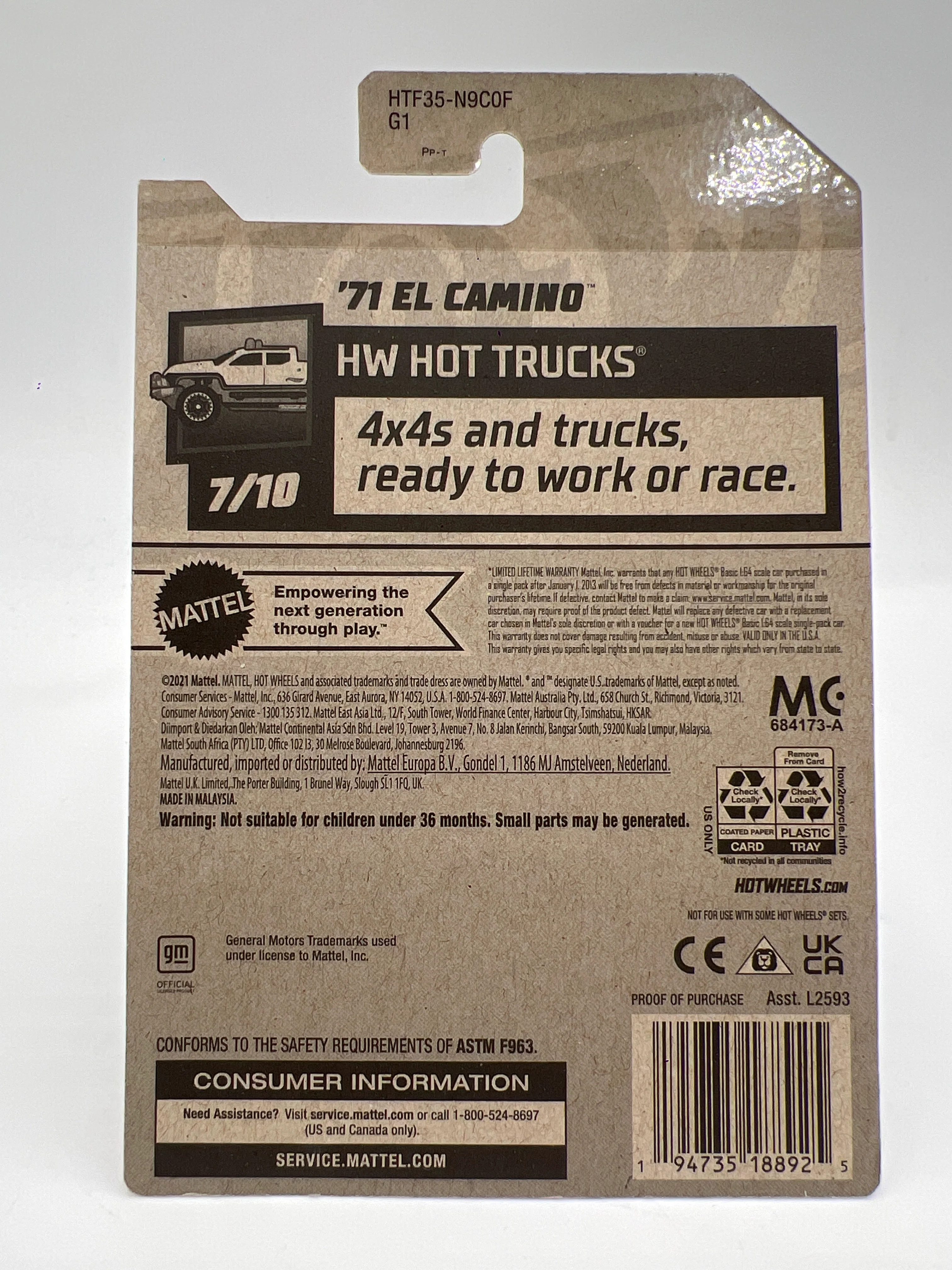 2024 Hot Wheels F Case Super Treasure Hunt #132 72 El Camino Purple W/Protector #2 - Image 7