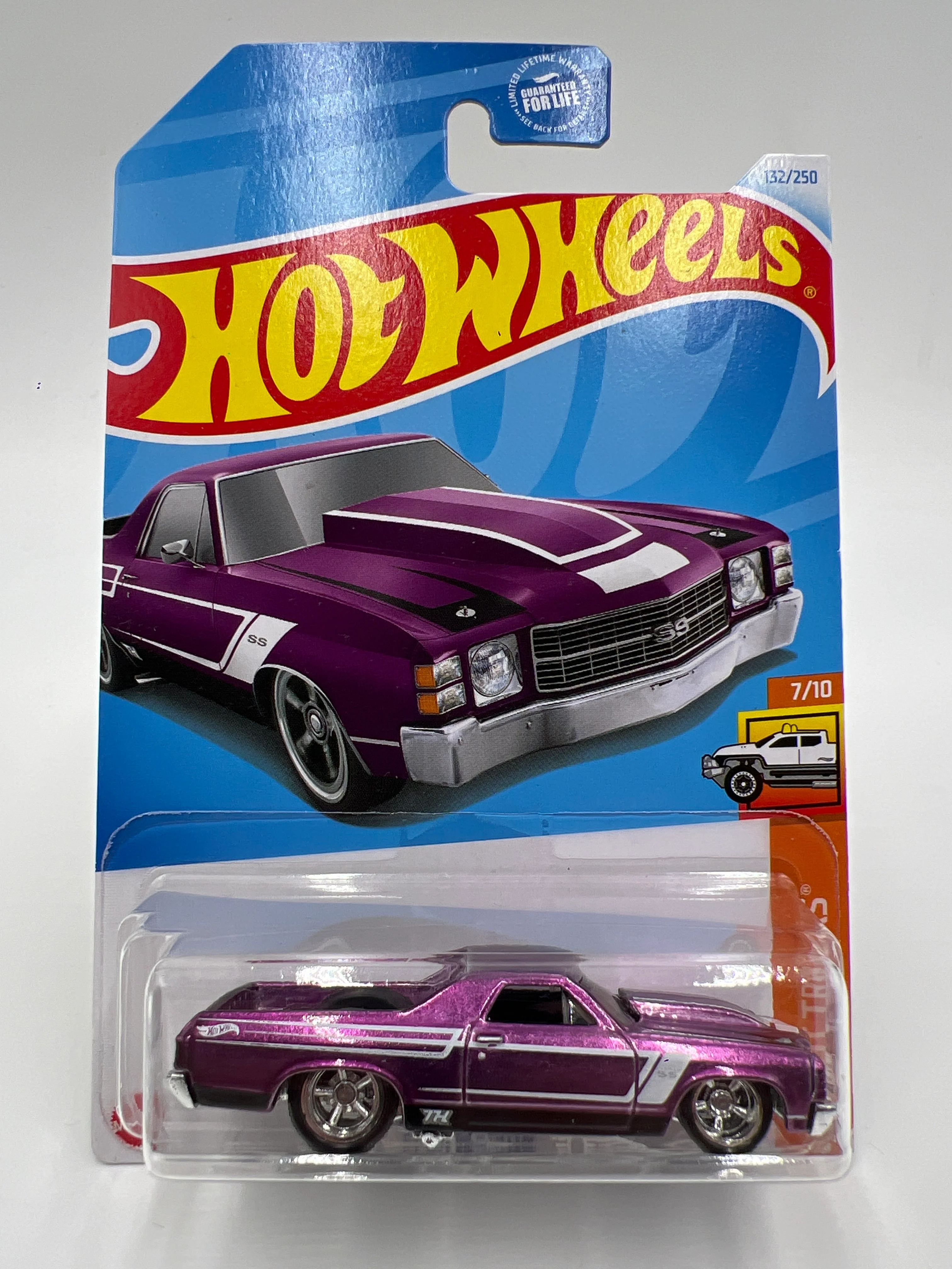2024 Hot Wheels F Case Super Treasure Hunt #132 72 El Camino Purple W/Protector - Image 2