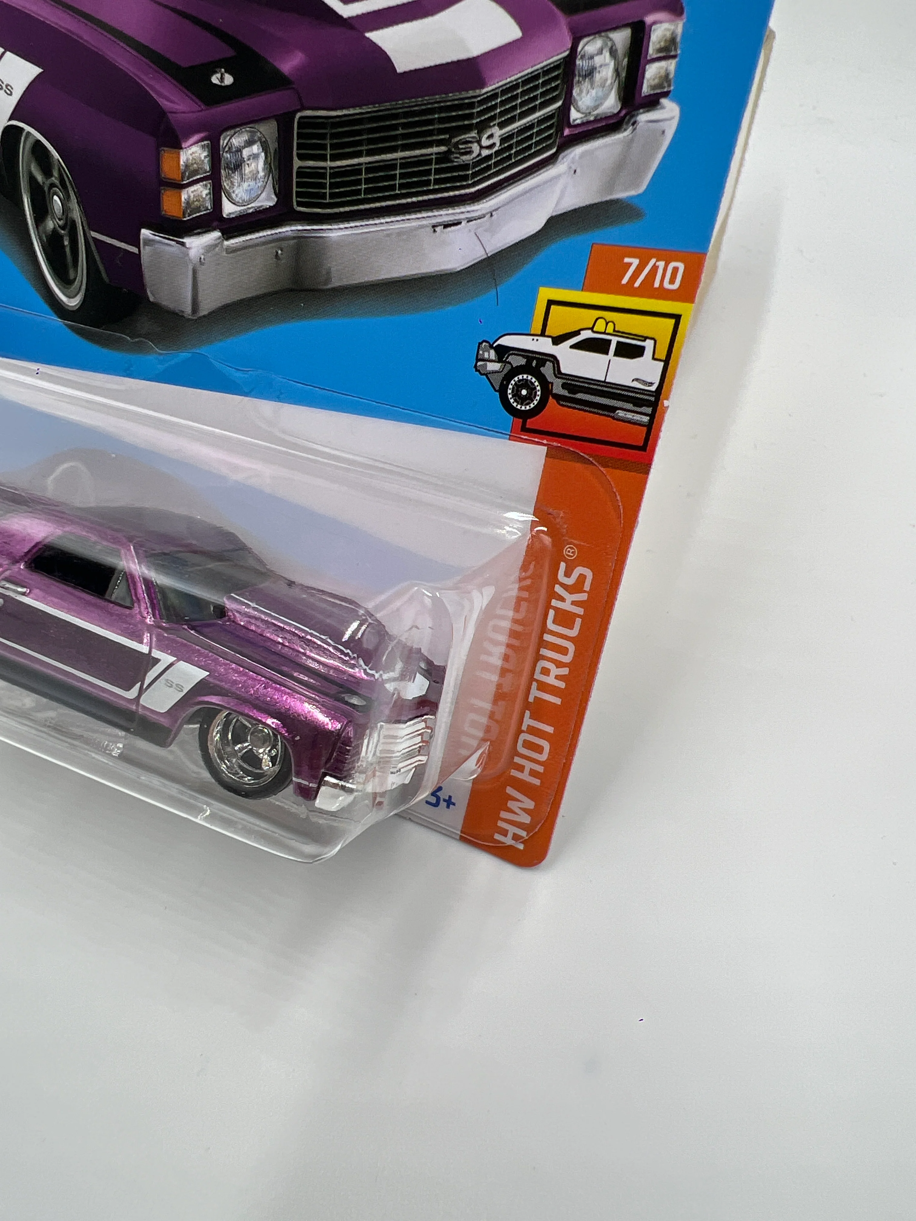 2024 Hot Wheels F Case Super Treasure Hunt #132 72 El Camino Purple W/Protector Small Crack In Blister - Image 3
