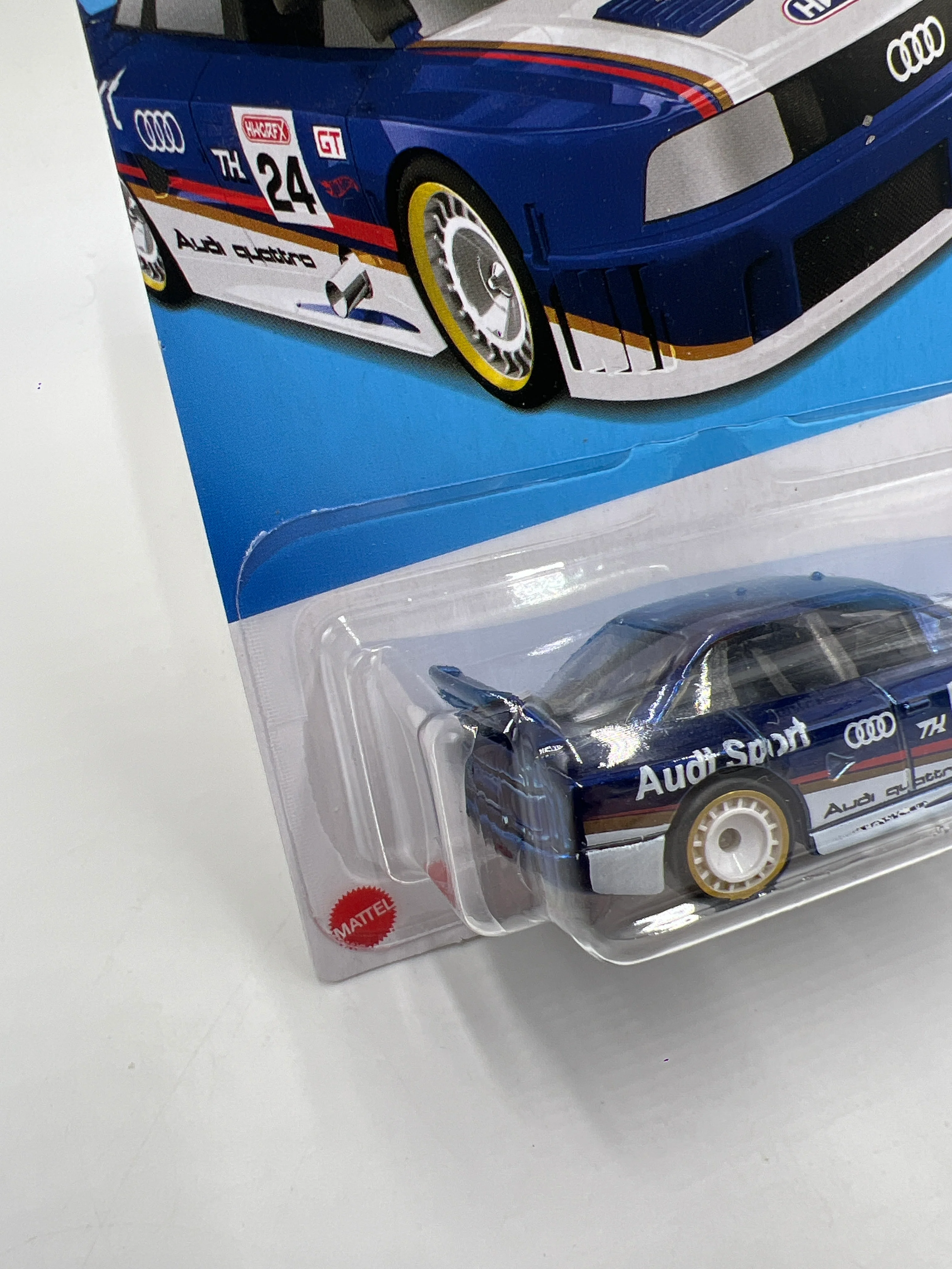2024 Hot Wheels Factory Sealed Super Treasure Hunt #144 Audi 90 Quattro Blue W/Protector - Image 4