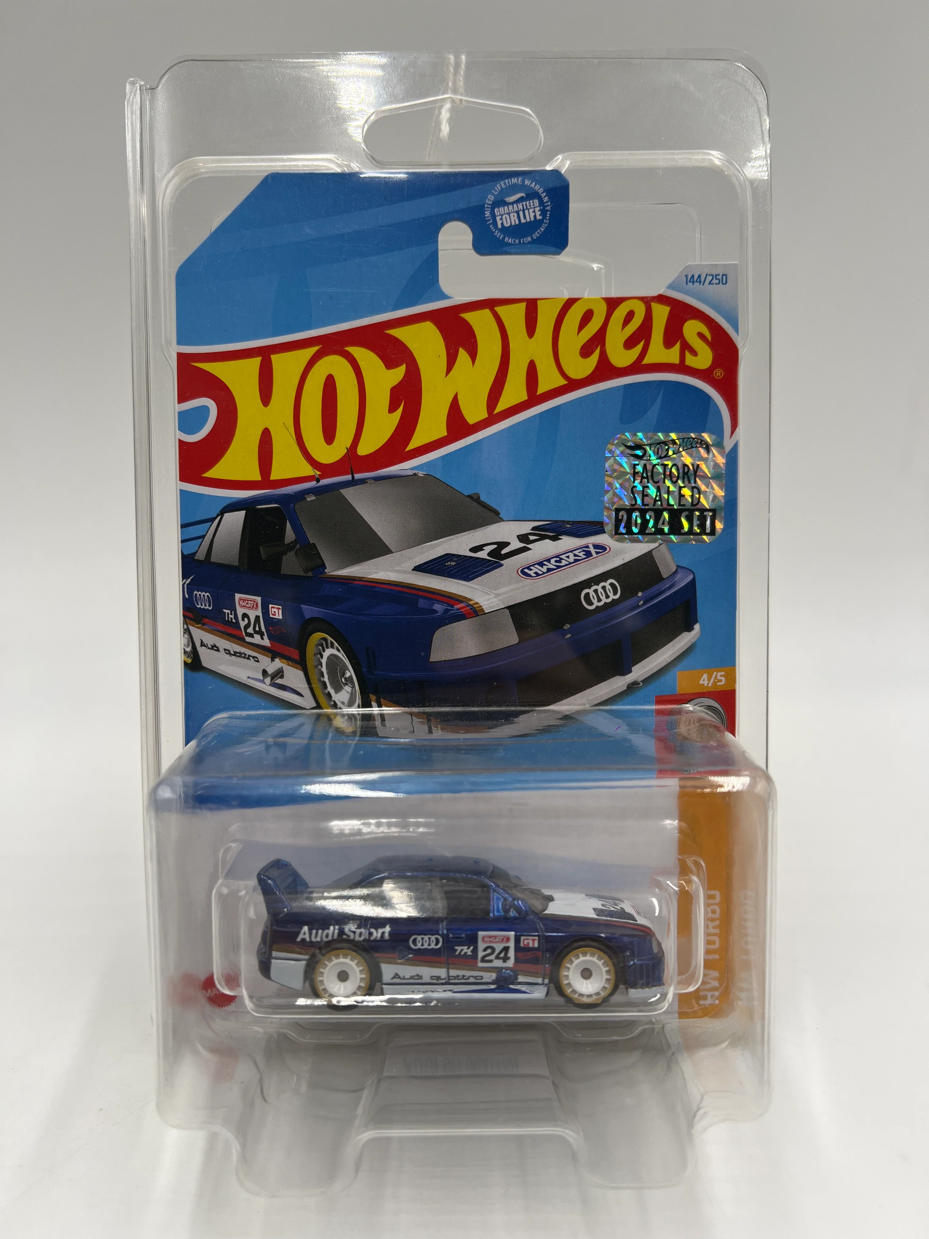 2024 Hot Wheels Factory Sealed Super Treasure Hunt #144 Audi 90 Quattro Blue W/Protector - Image 7