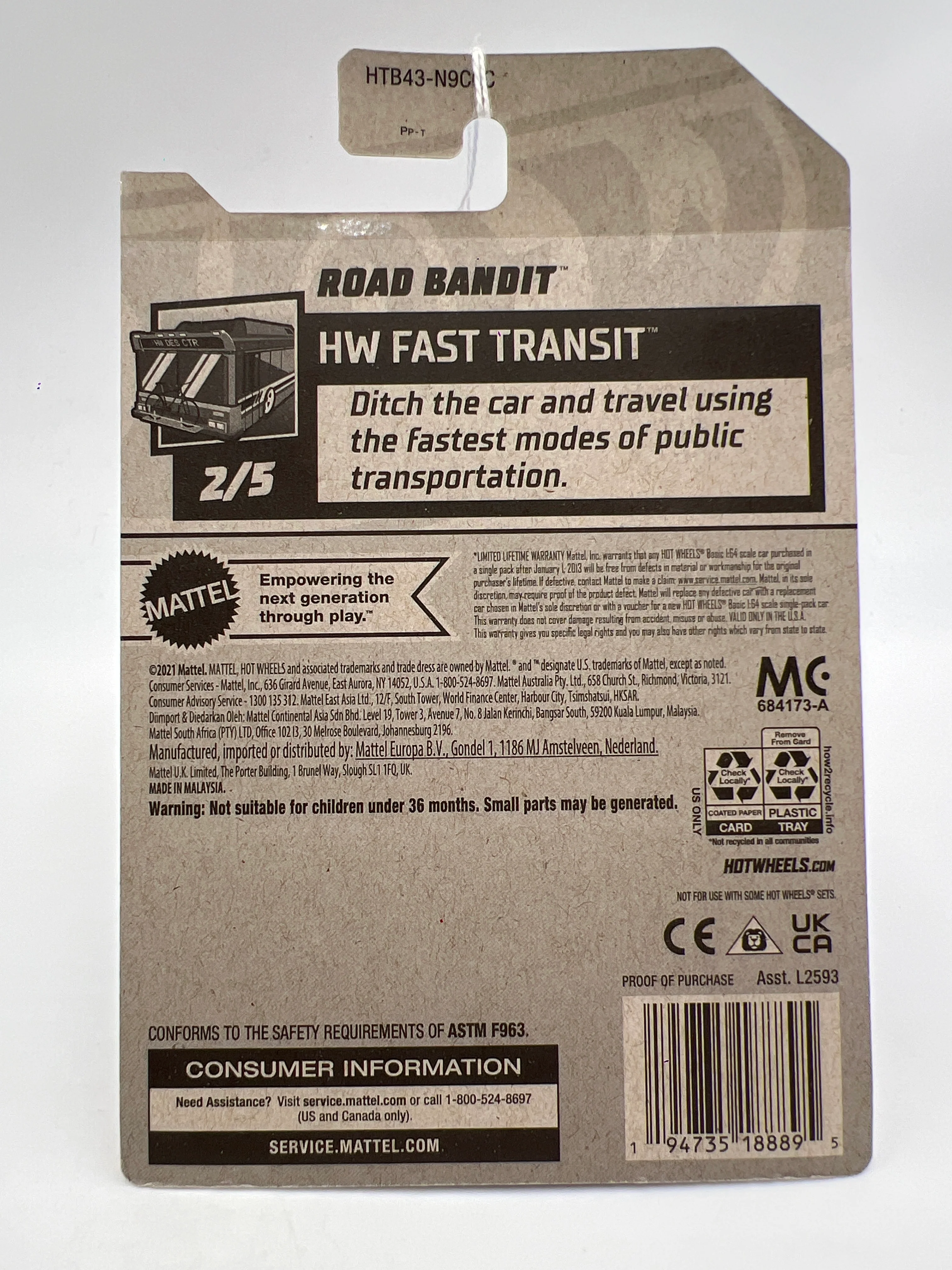 2024 Hot Wheels Fast Transit #30 Road Bandit Blue VV2 - Image 6