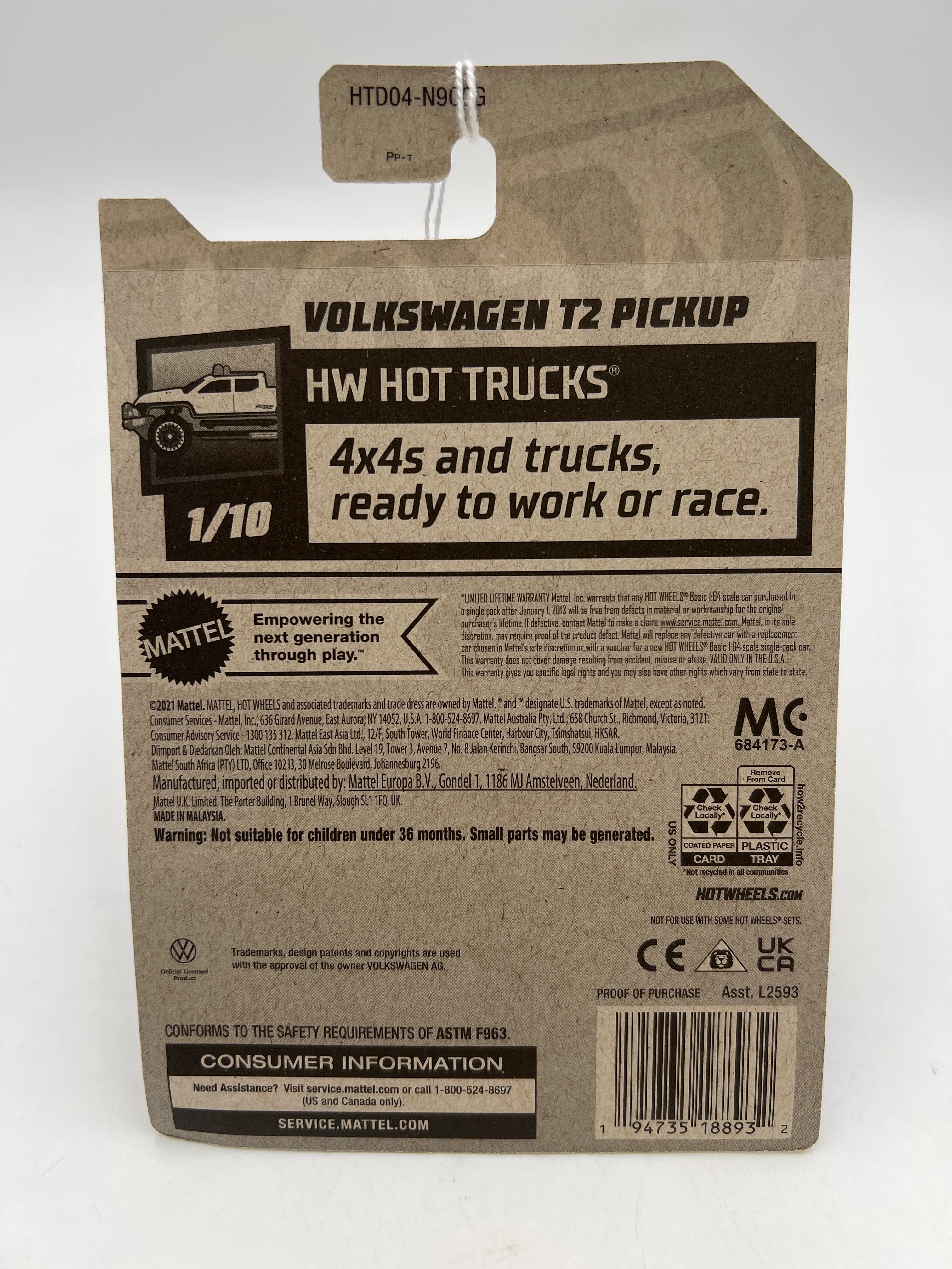 2024 Hot Wheels G Case #42 Volkswagen T2 Pickup 97i - Image 6