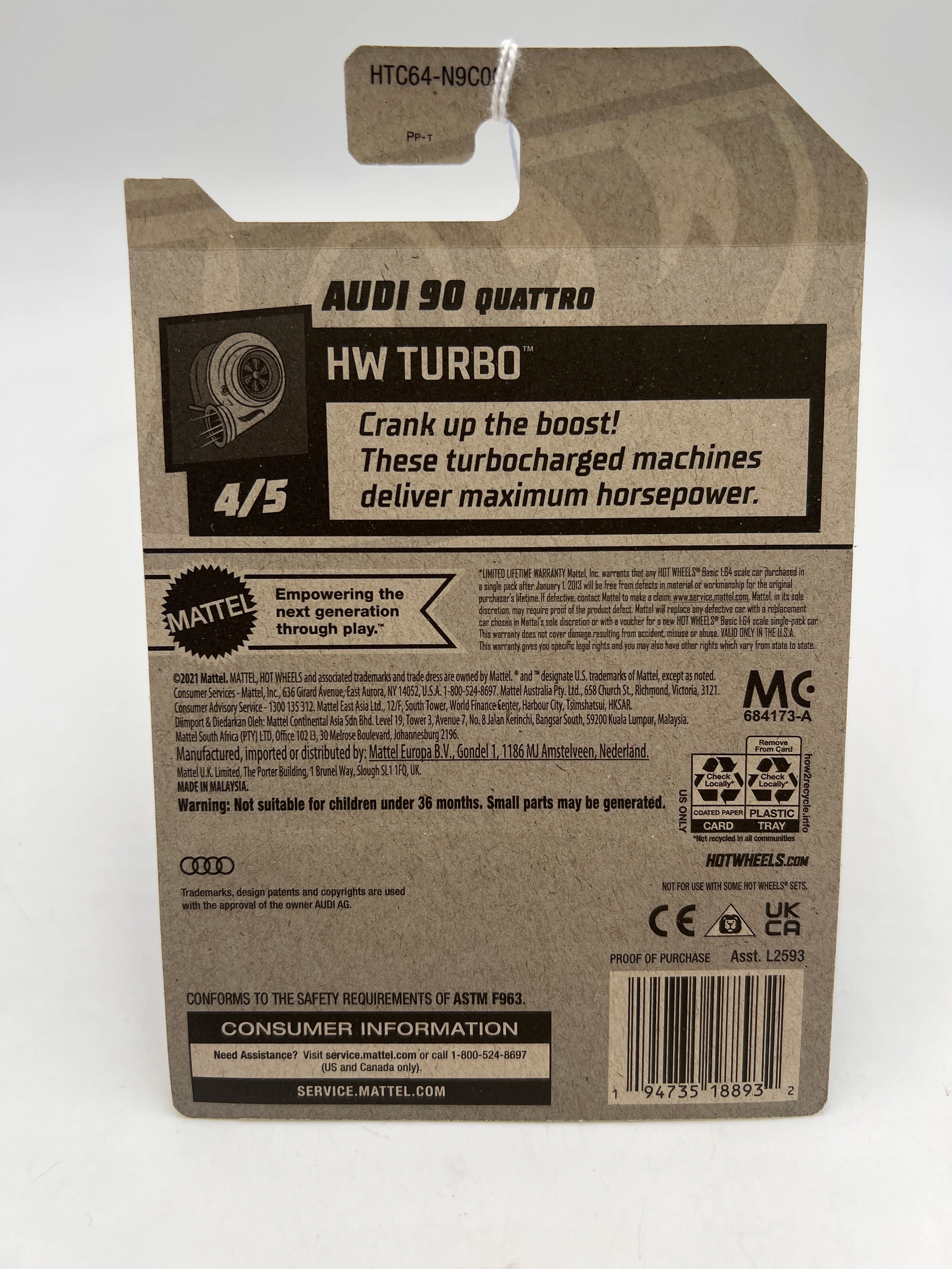 2024 Hot Wheels G Case #144 Audi 90 Quattro 107E - Image 6