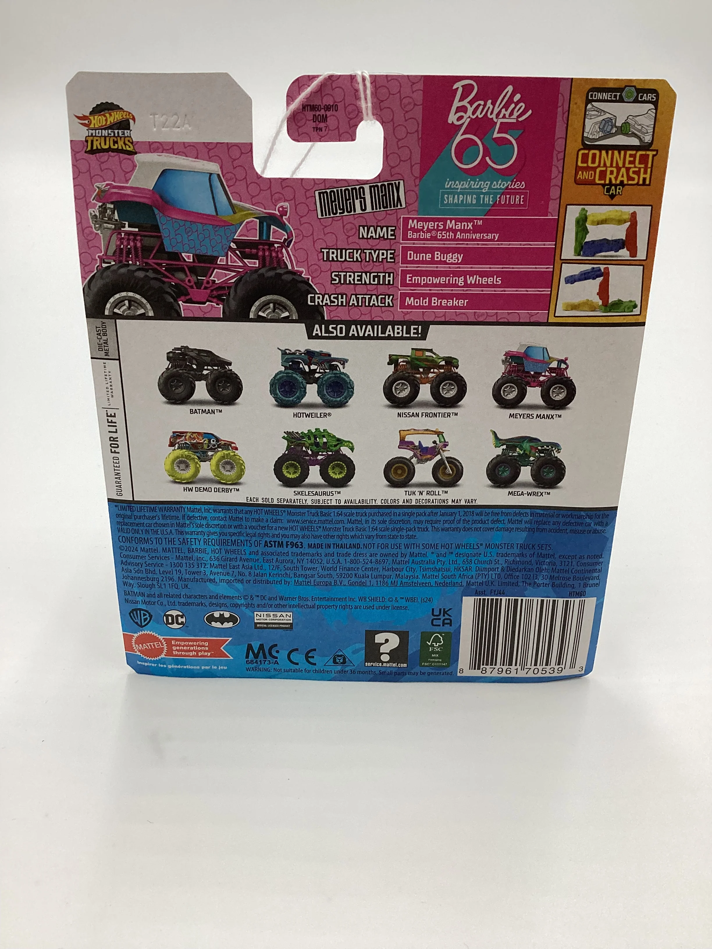 2024 Hot wheels Monster Trucks Freestyle Wreckers #8 Meyers Manx Barbie Pink 132A - Image 8