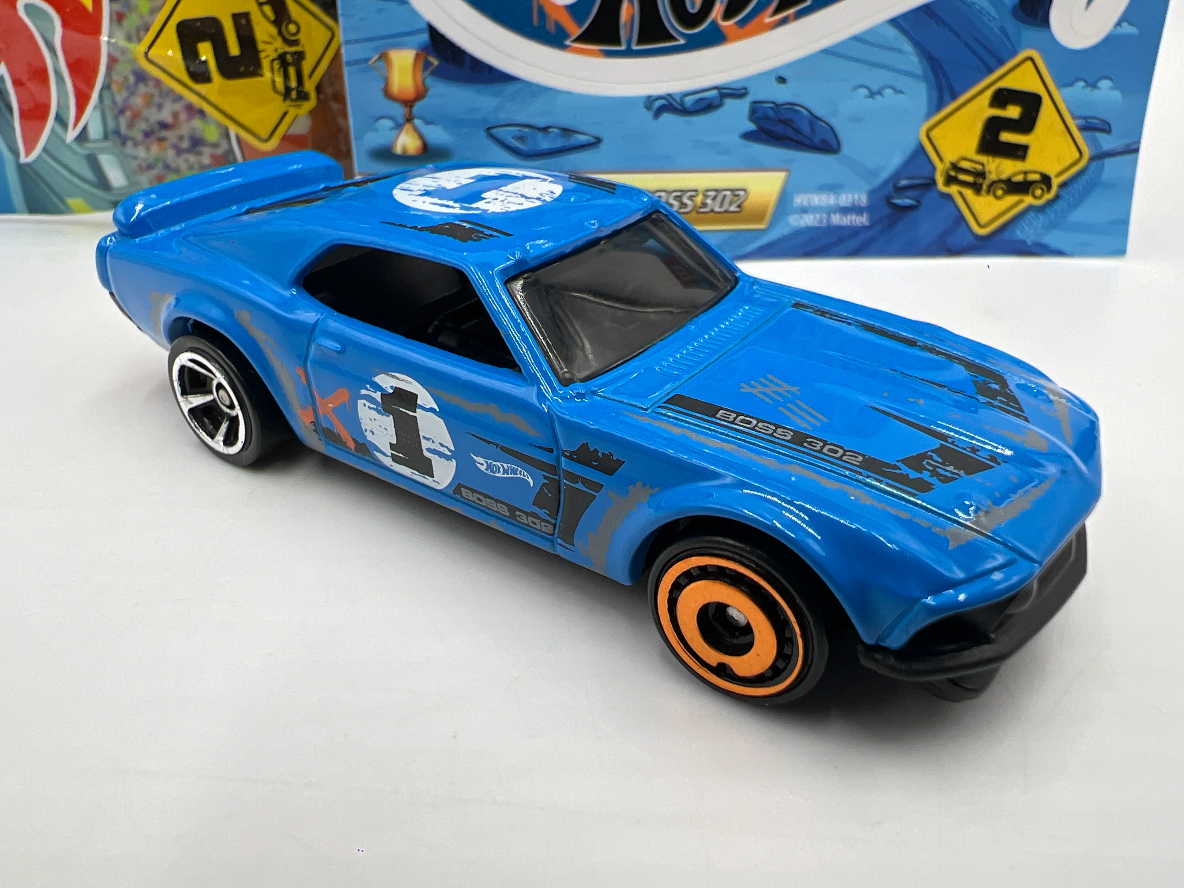2024 Hot Wheels Mystery Models Series 2 #1 CHASE 69 Ford Mustang Boss 302 Blue - Image 2