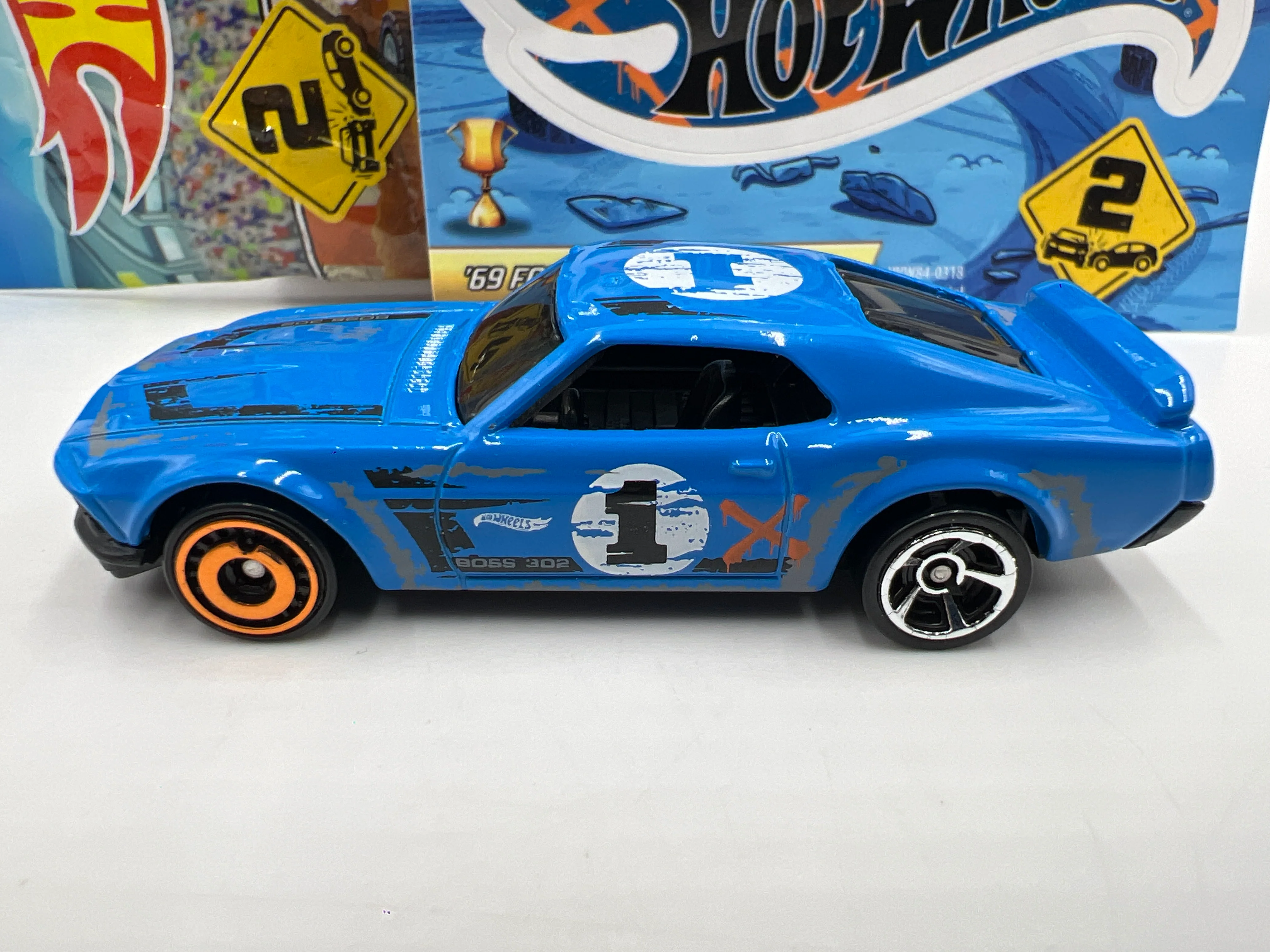 2024 Hot Wheels Mystery Models Series 2 #1 CHASE 69 Ford Mustang Boss 302 Blue - Image 5