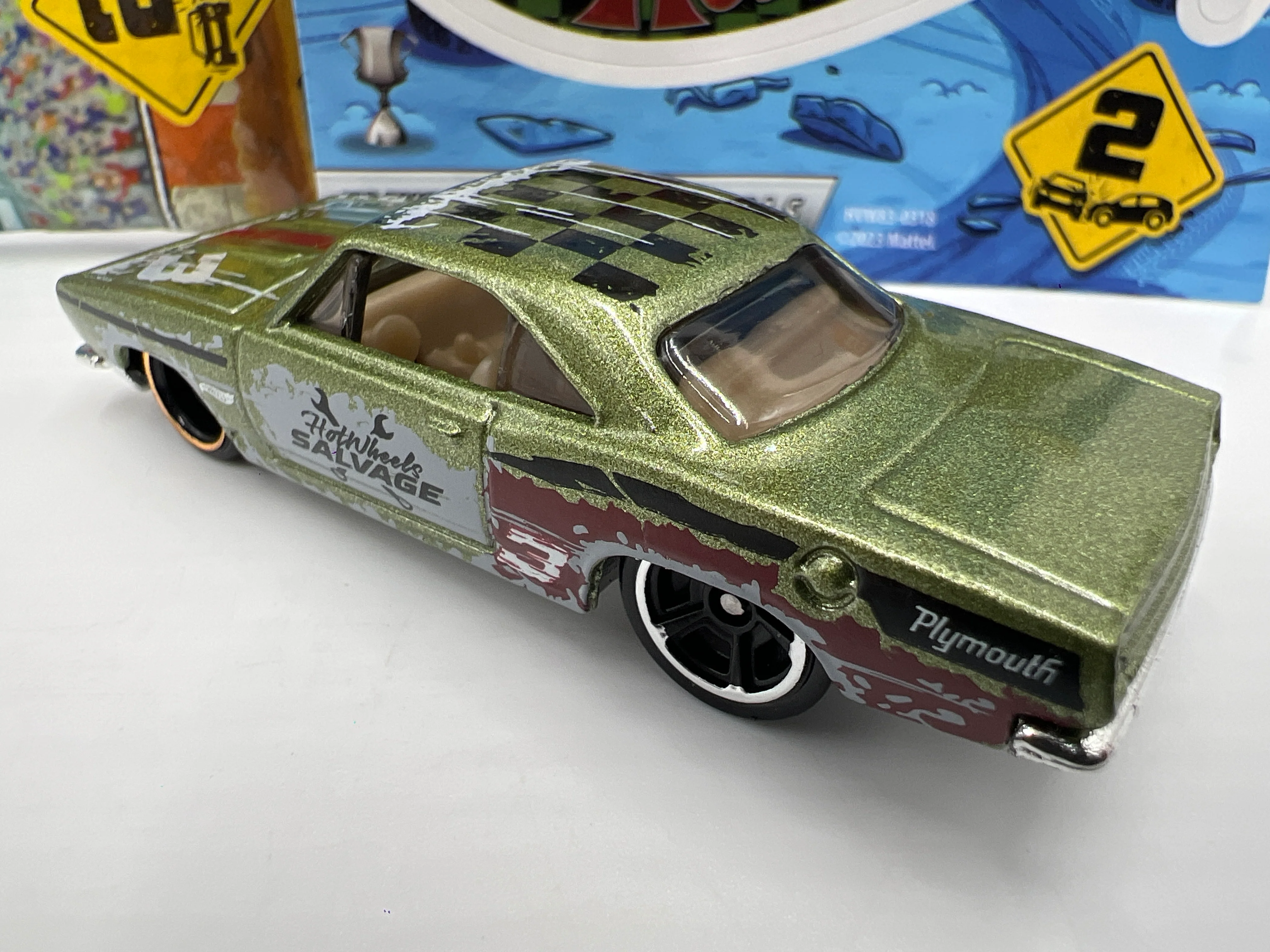 2024 Hot Wheels Mystery Models Series 2 #3 CHASE 68 Plymouth Barracuda Formula S Green - Image 3