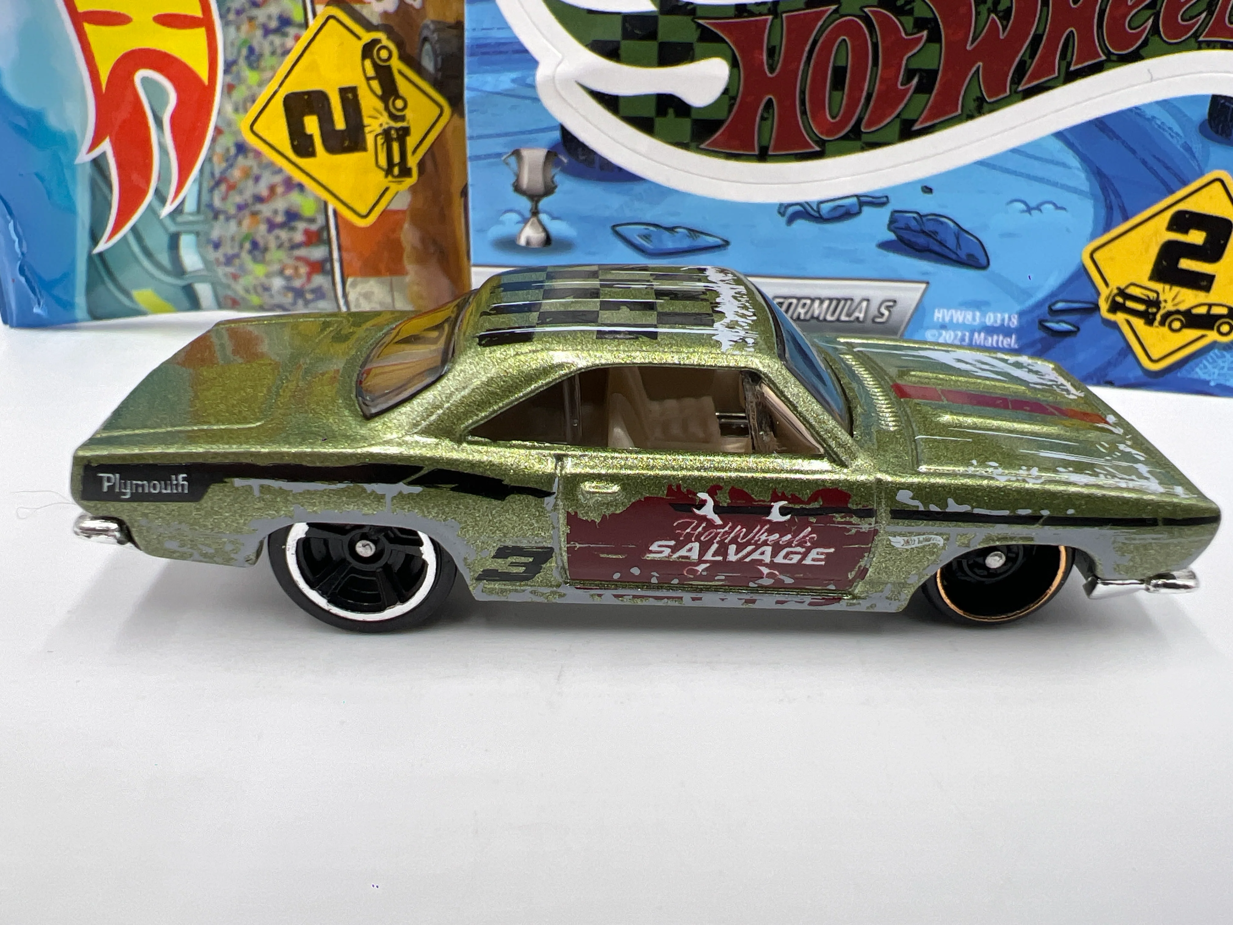 2024 Hot Wheels Mystery Models Series 2 #3 CHASE 68 Plymouth Barracuda Formula S Green - Image 4