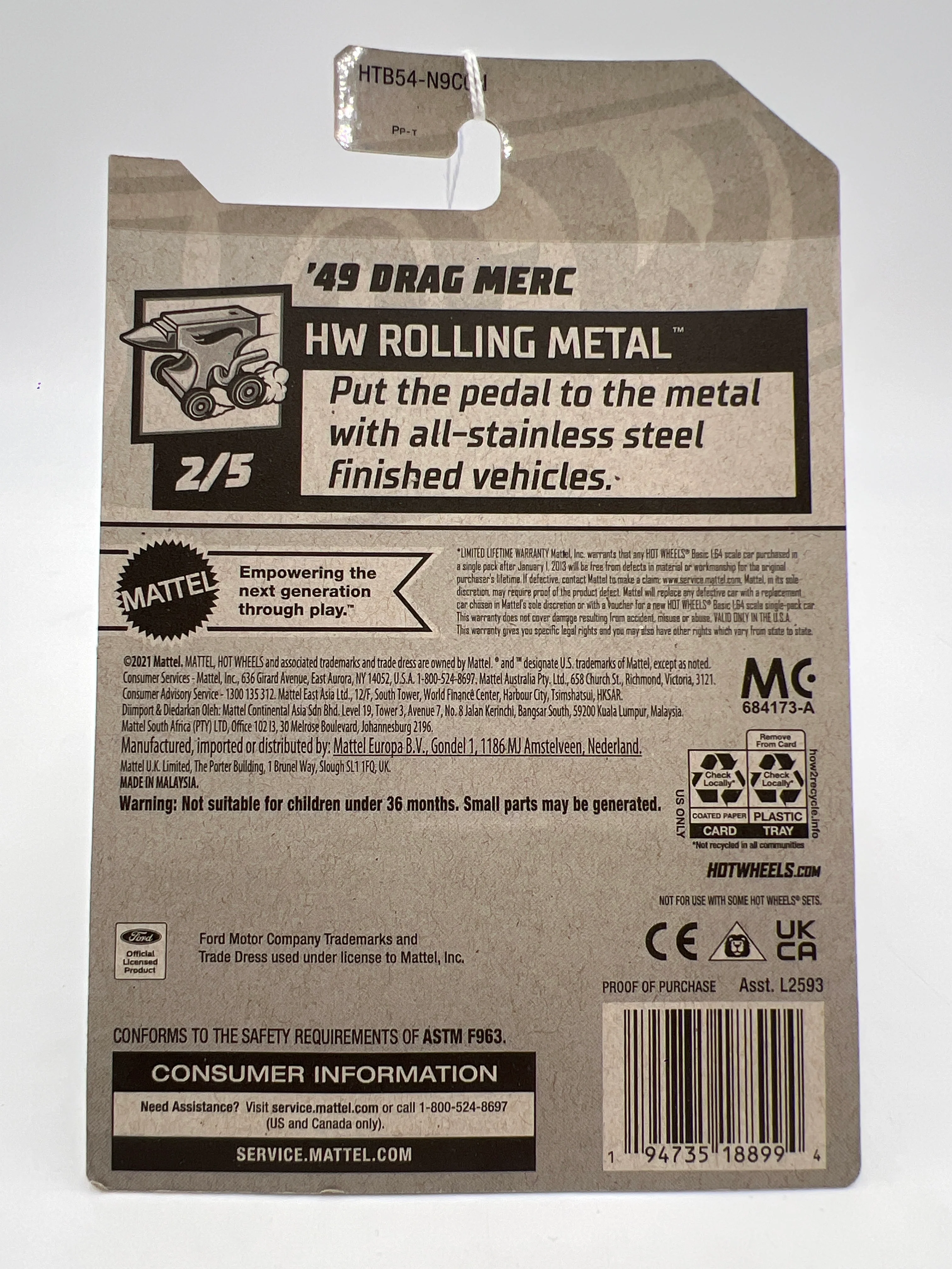 2024 Hot Wheels N Case #215 49 Drag Merc Raw Metal 58H - Image 6