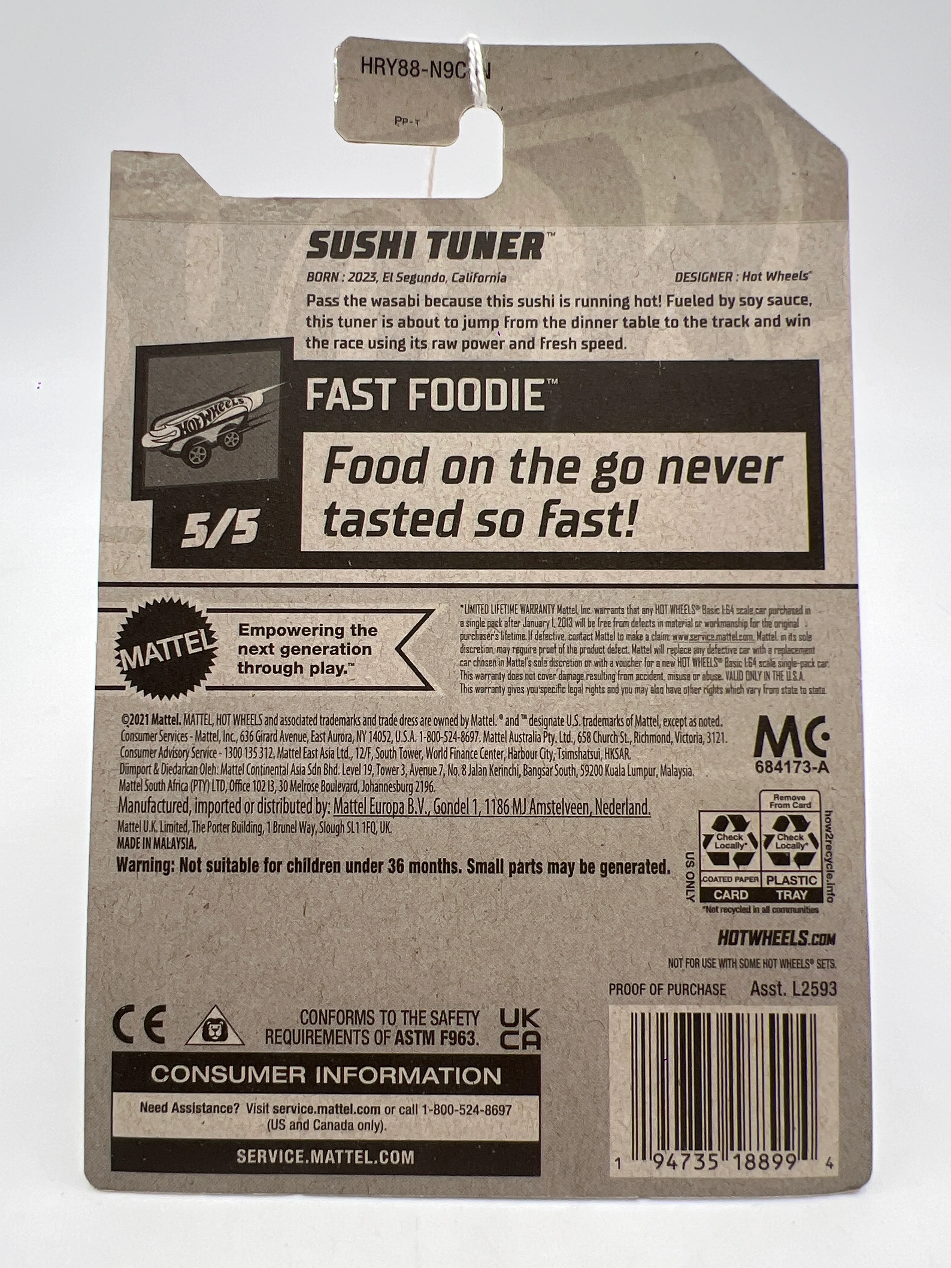 2024 Hot Wheels N Case #225 Sushi Tuner Red 216E - Image 6