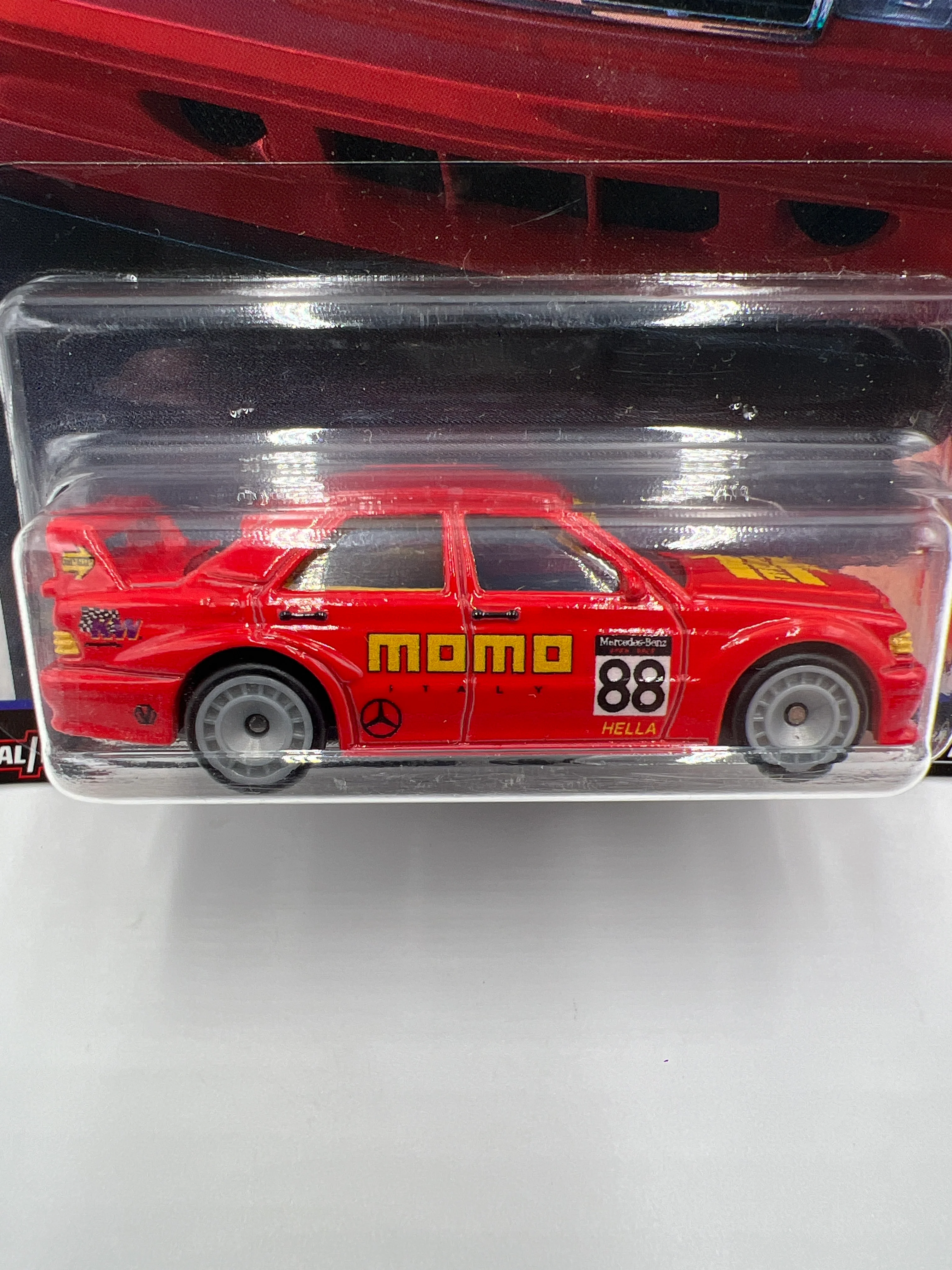 Hot Wheels Premium Car Culture Open Track #2 Mercedes-Benz 190E 2.5-1.6 Momo Red - Image 3