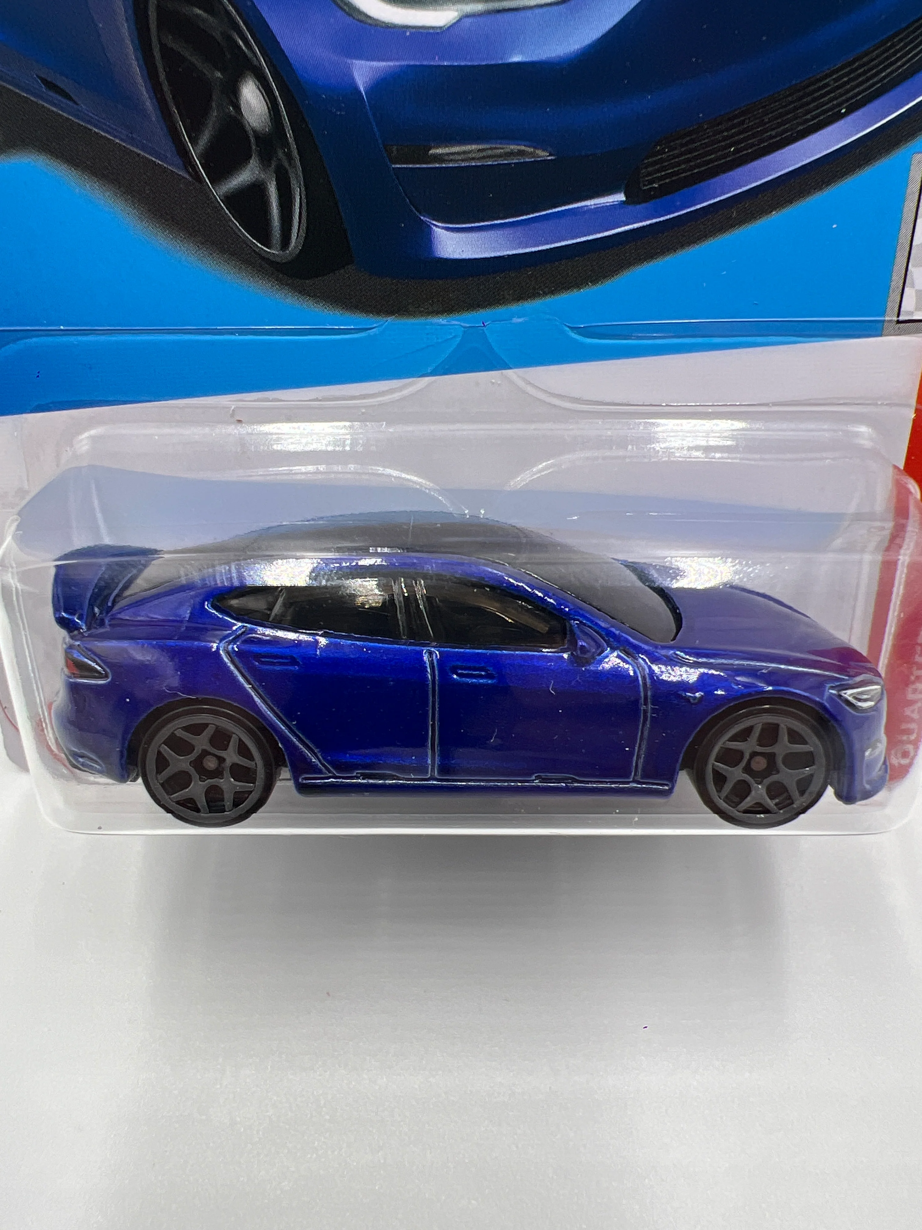 2024 Hot Wheels Q Case #238 Tesla Model S Plaid Blue 48C - Image 2