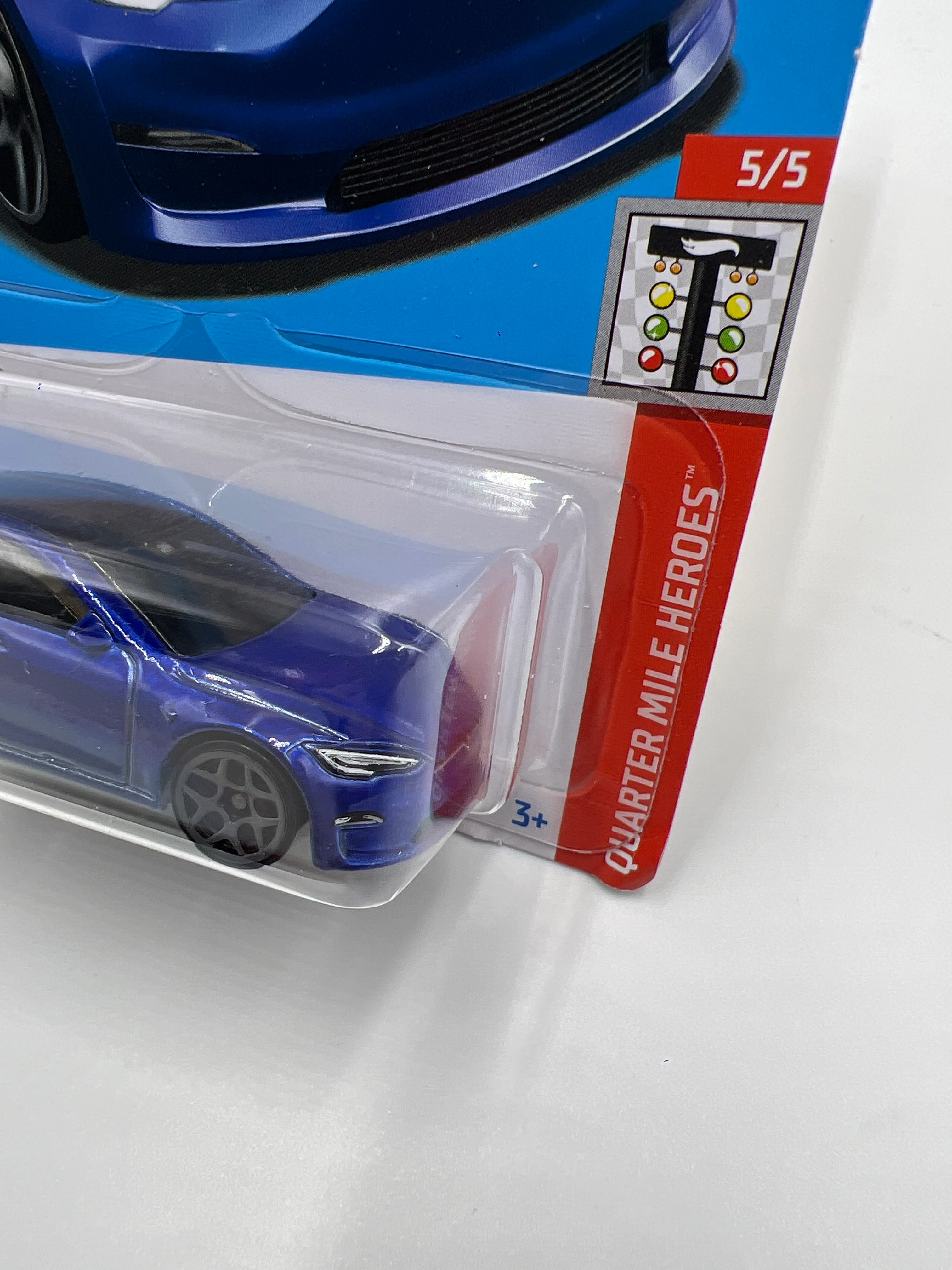 2024 Hot Wheels Q Case #238 Tesla Model S Plaid Blue 48C - Image 3