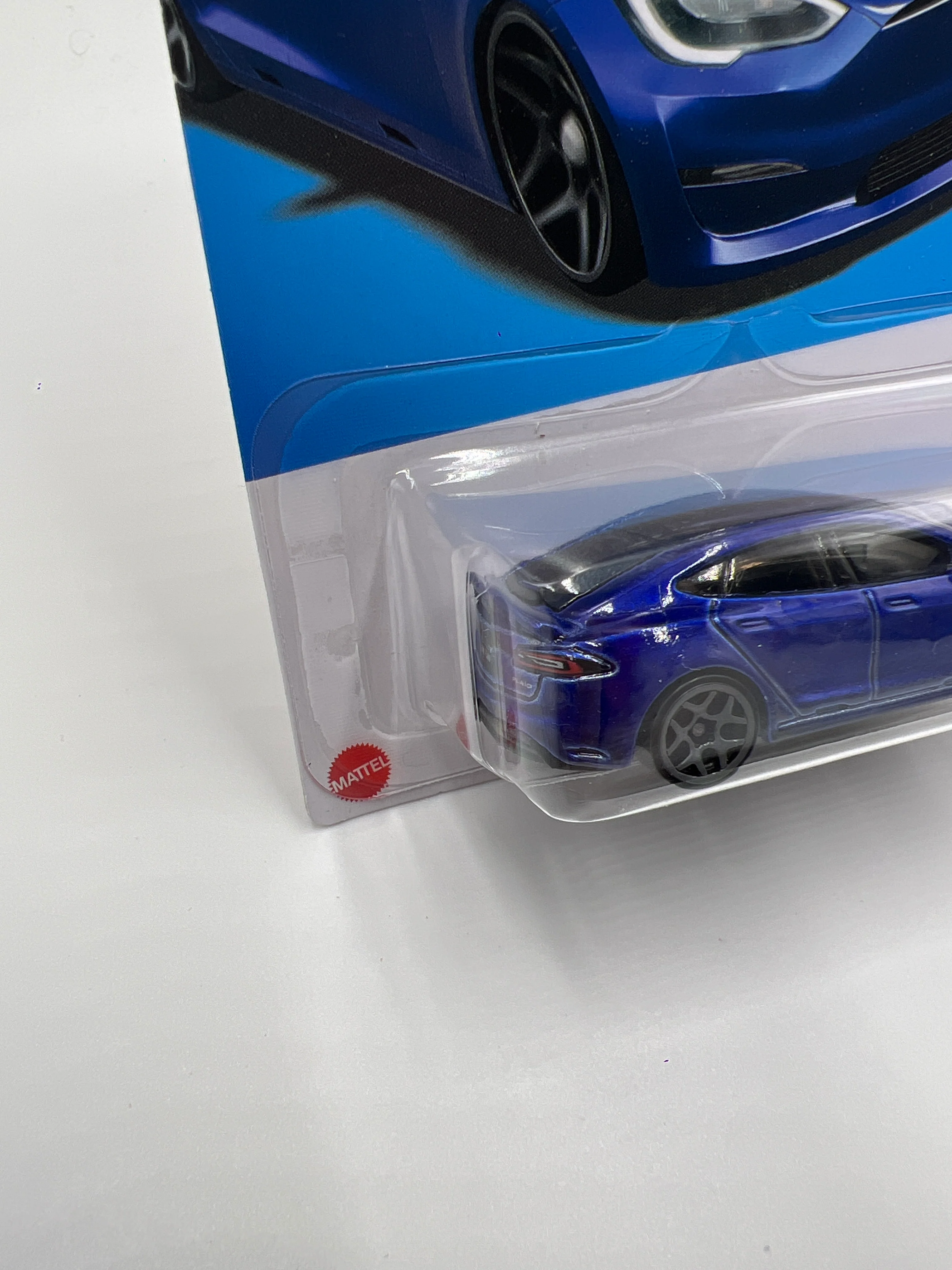 2024 Hot Wheels Q Case #238 Tesla Model S Plaid Blue 48C - Image 4