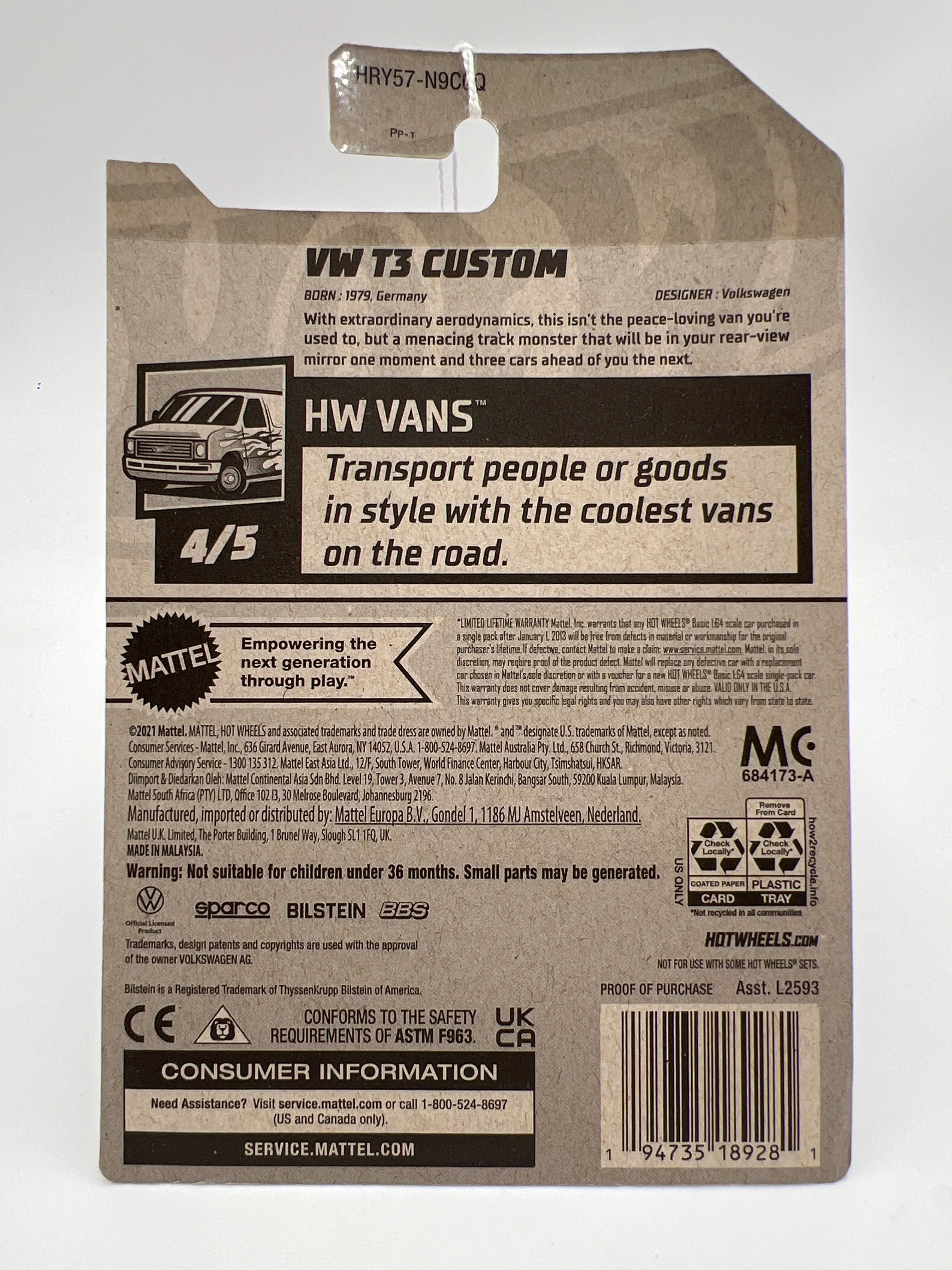2024 Hot Wheels Q Case #227 VW T3 Custom Brown 34B - Image 6