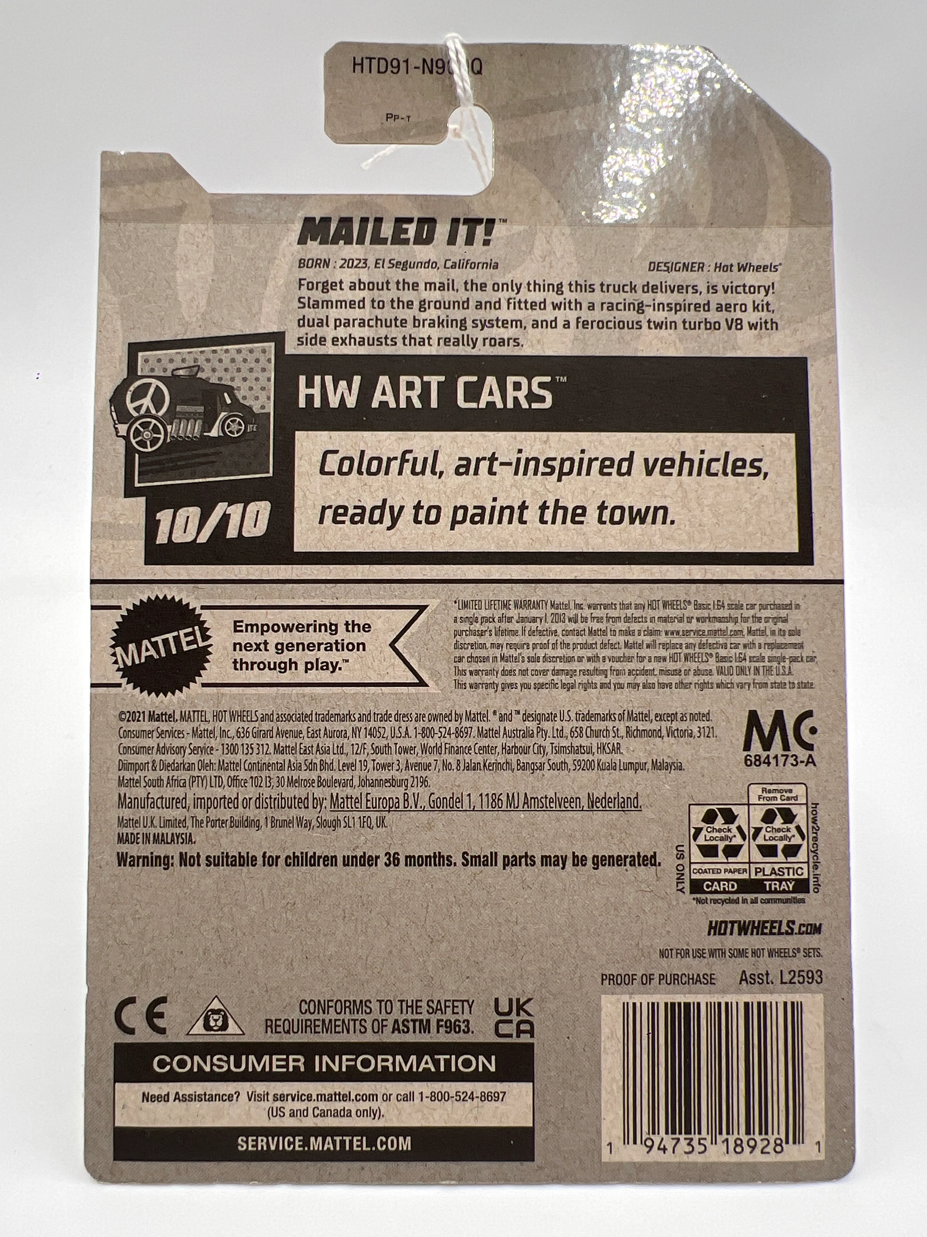 2024 Hot Wheels Q Case #164 Mailed It White 116E - Image 6