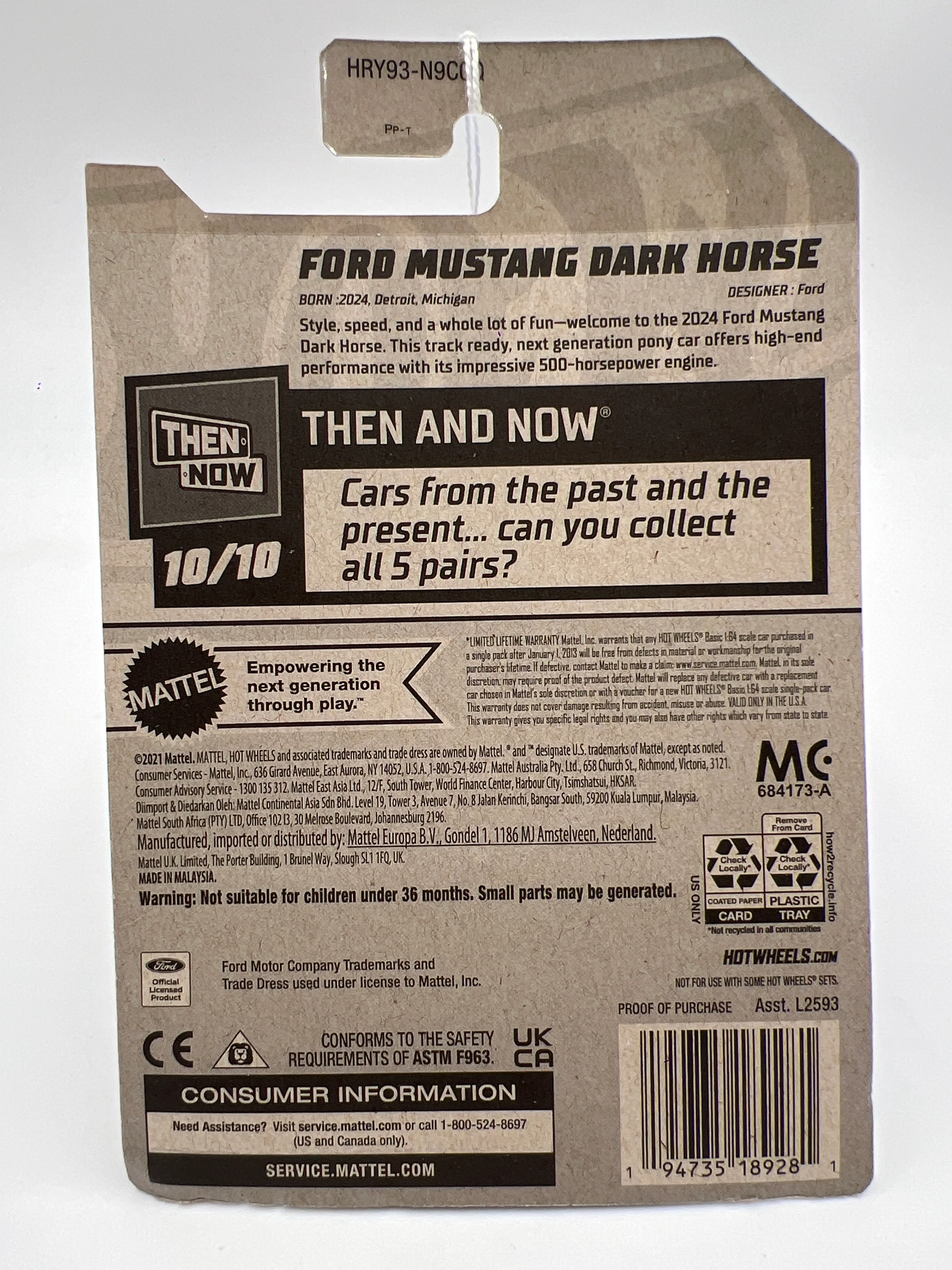 2024 Hot Wheels Q Case #250 Ford Mustang Dark Horse Satin Blue see description 22E - Image 6