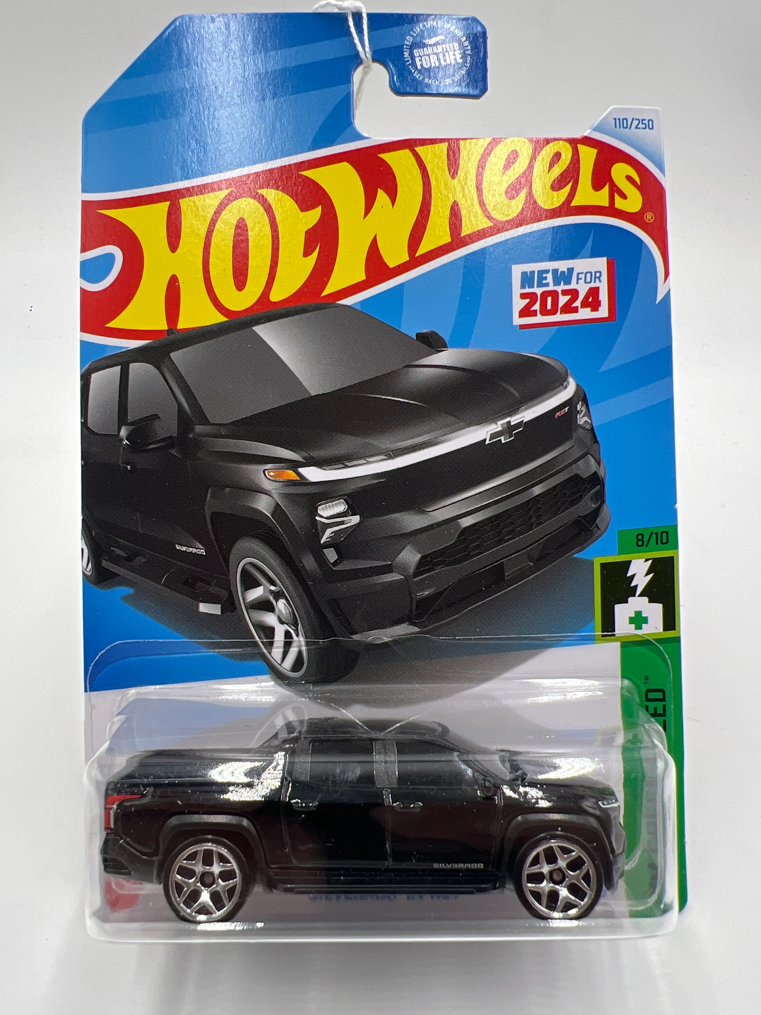 2024 Hot Wheels Q Case #110 Silverado EV RST Black 18A - Image 2